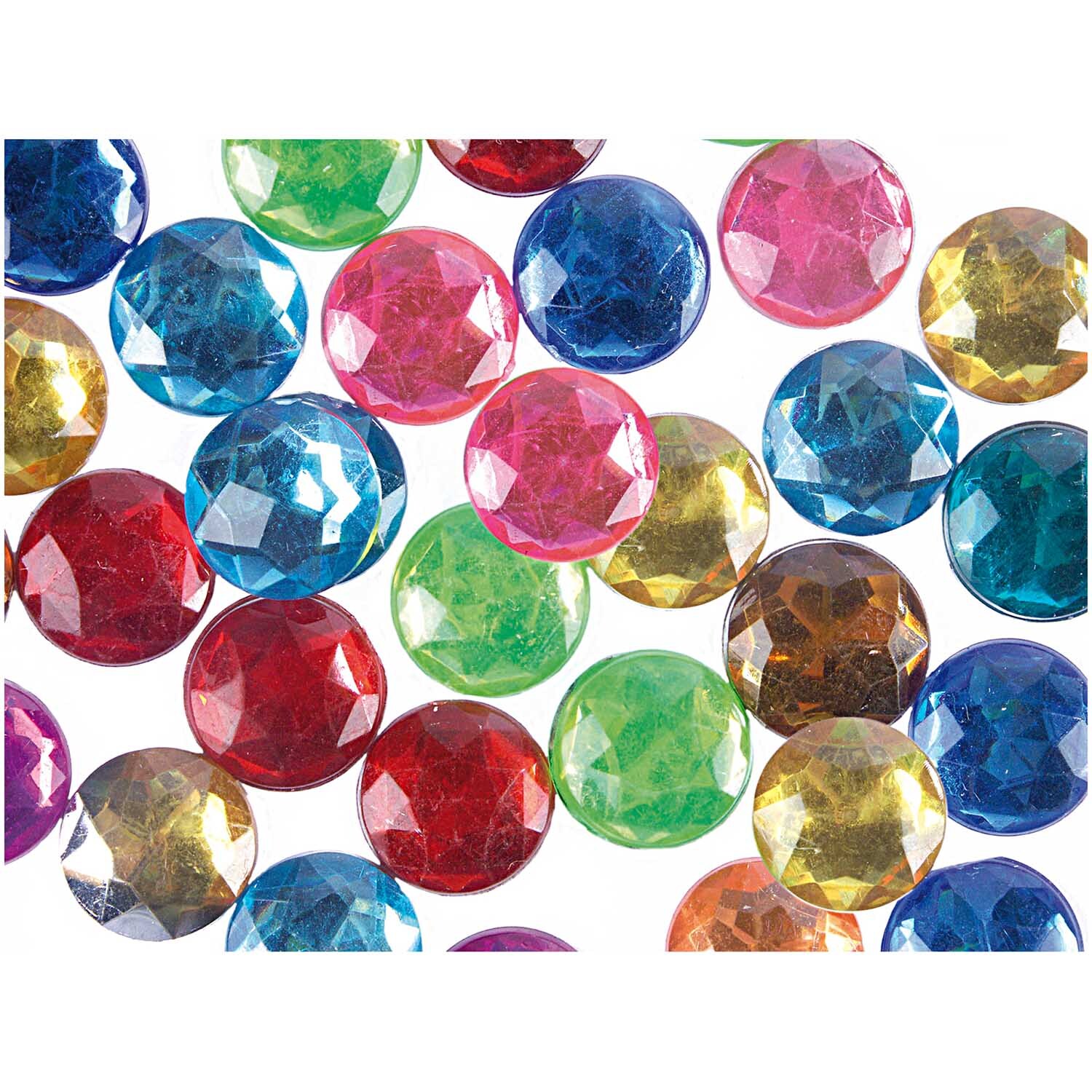 Strass Kreis mehrfarbig 60 Stück von Rico Design. Bunte, facettierte Strasssteine in verschiedenen Farben. Ideal für kreative Bastelprojekte.