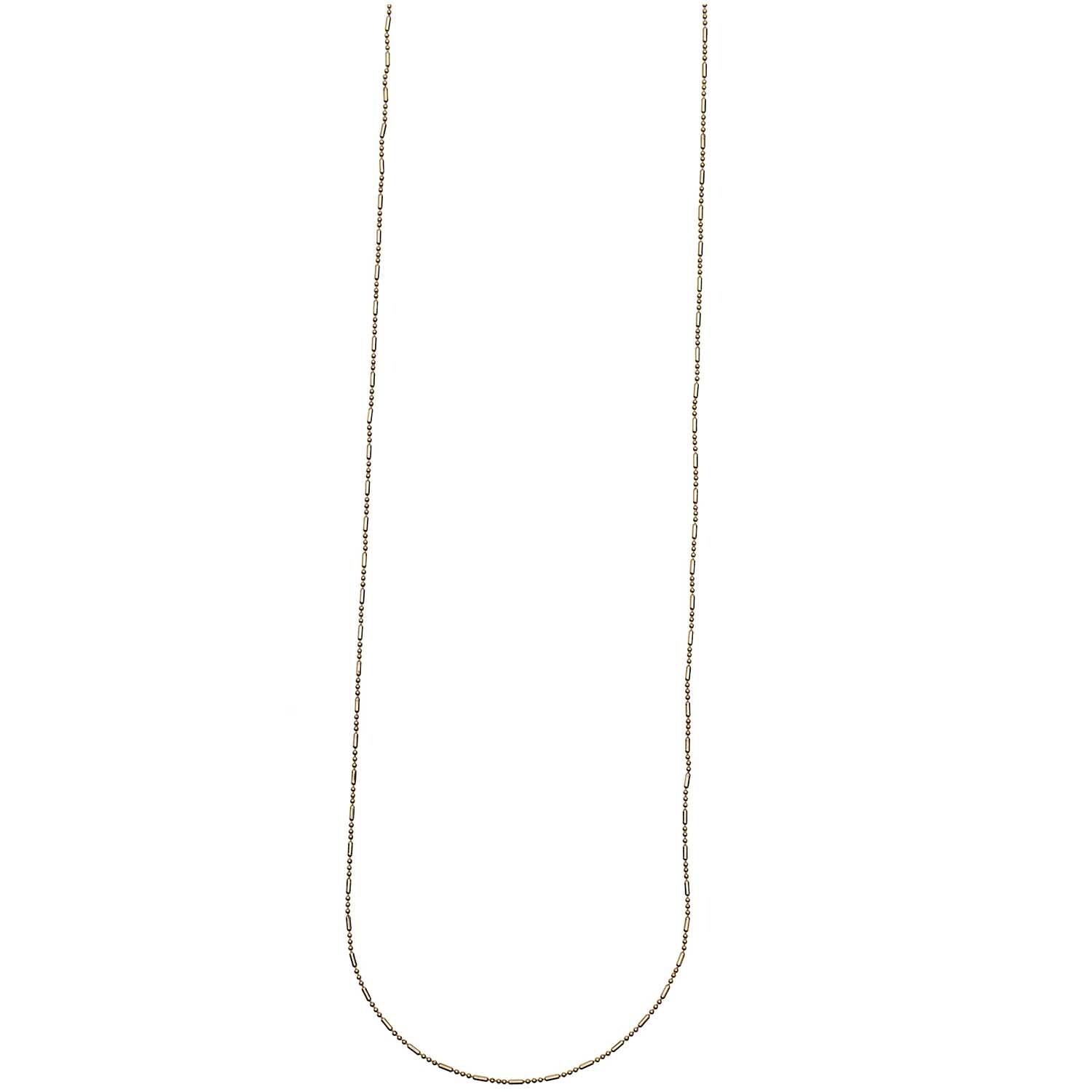 Kügelchenkette mit Steg in elegantem Goldton, 65 cm lang, von Rico Design, auf weißem Hintergrund.