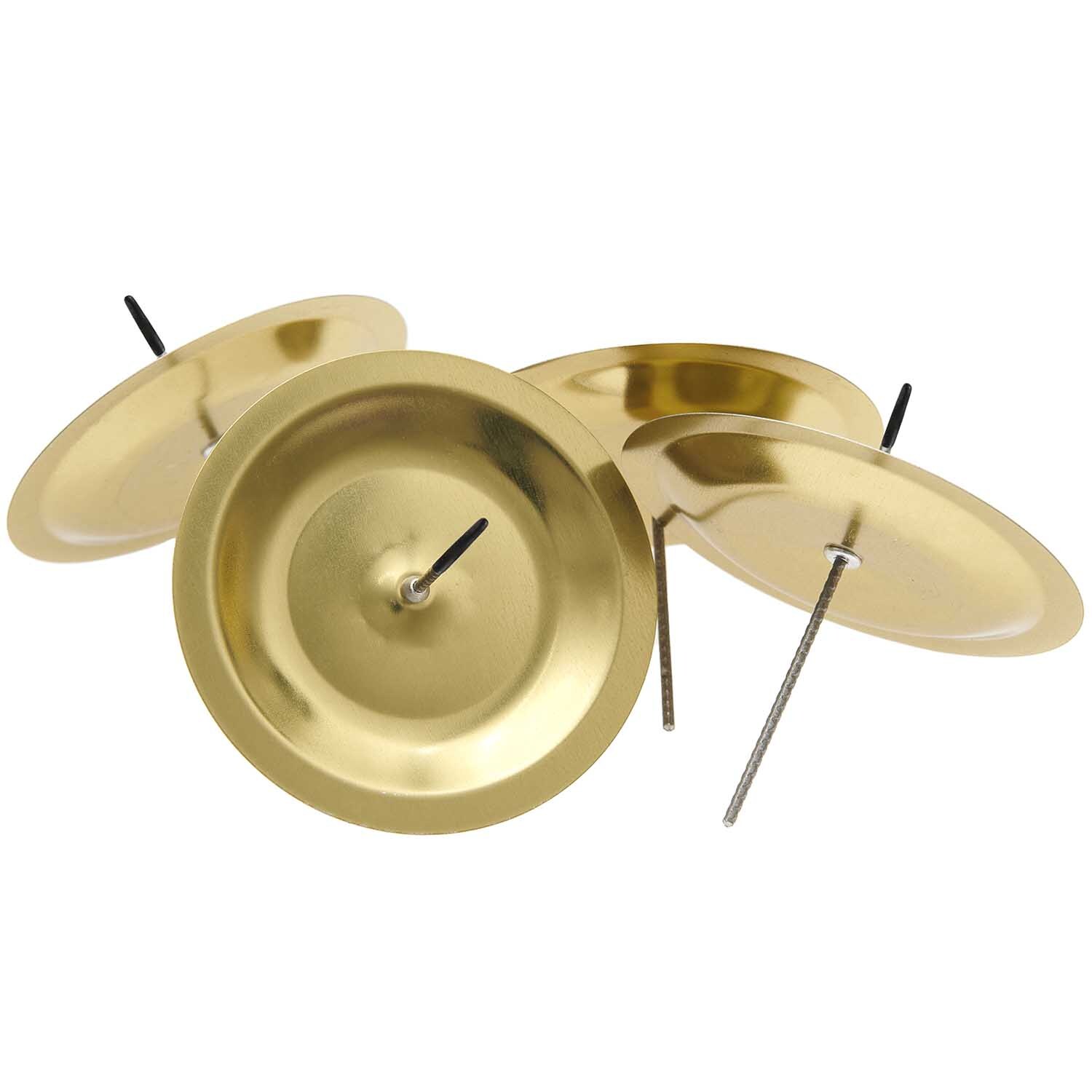 Adventskranzstecker gold 10cm 4 Stück von Fridolfinger Metallwaren 