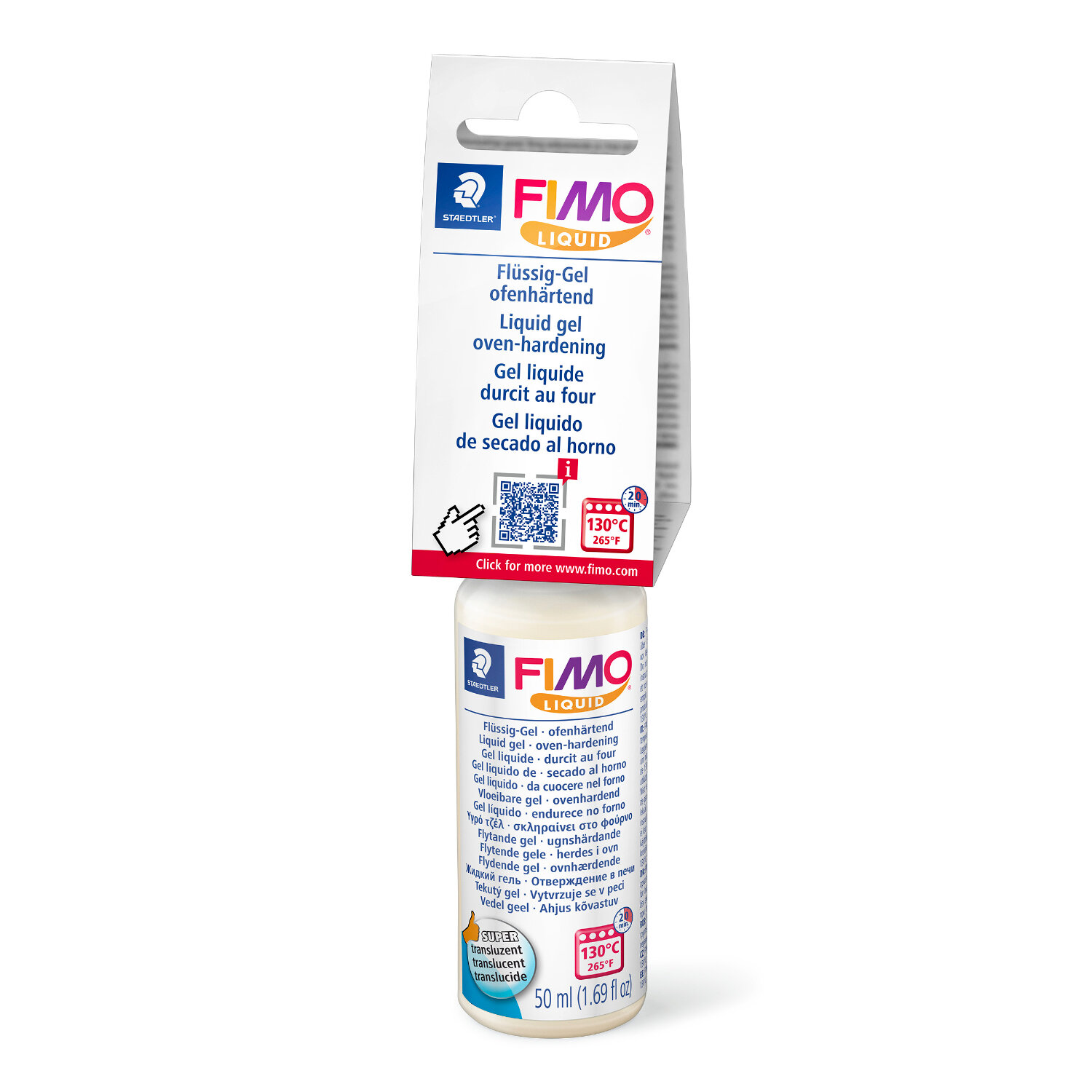 FIMO Liquid ofenhärtendes Modelliergel transparent, 50ml, ideal für kreative Projekte.