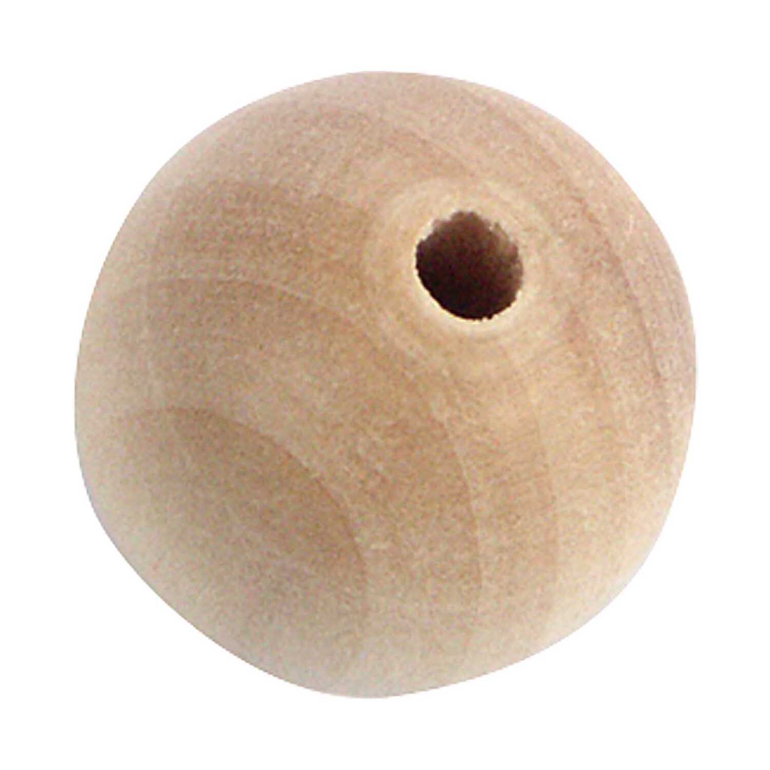 Holzkugel halbgebohrt von Rico Design, naturbelassen, ideal für kreative Bastelprojekte.