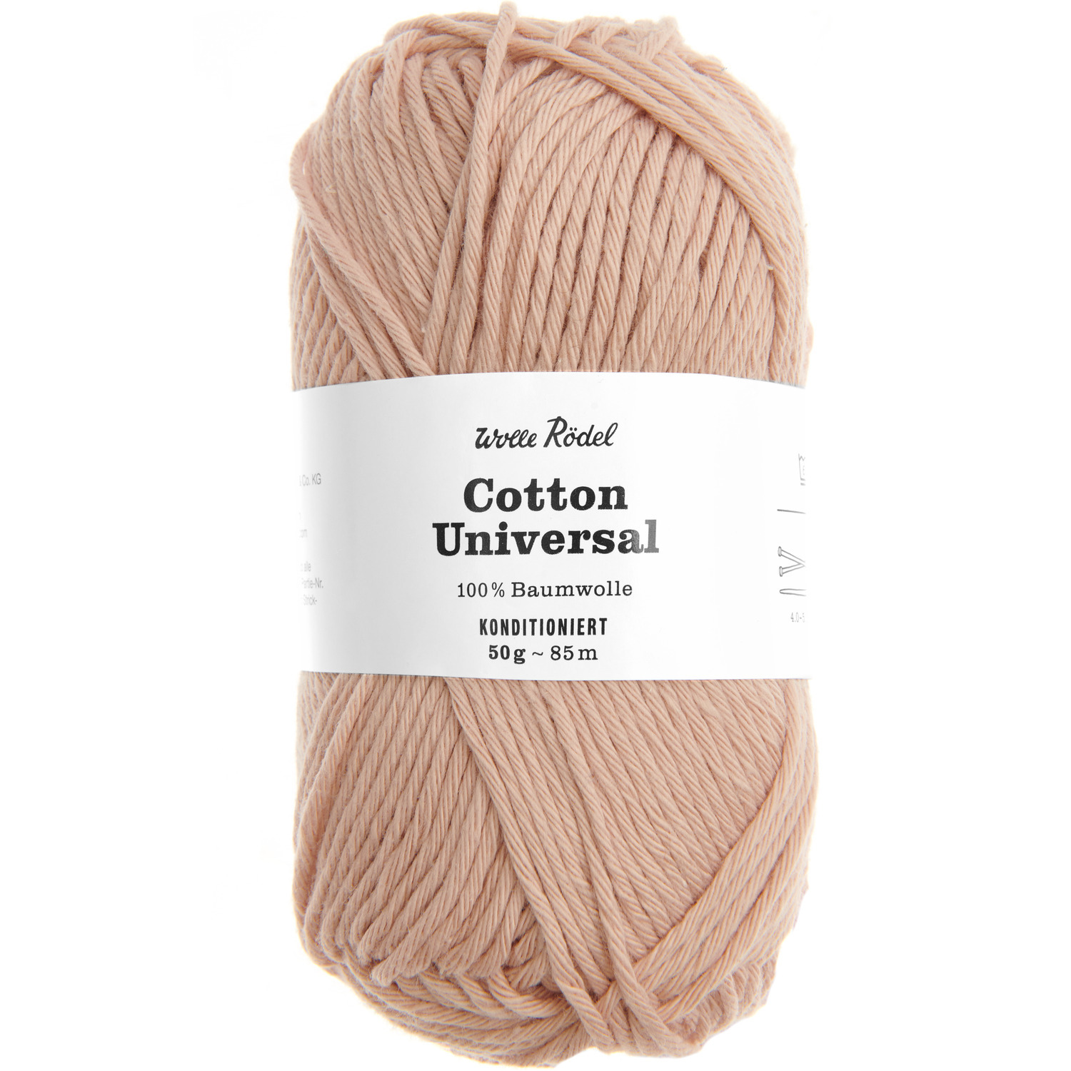 Cotton Universal: Weiches Garn in Altrosa von Wolle Rödel, ideal für Strickprojekte, 50g 85m.