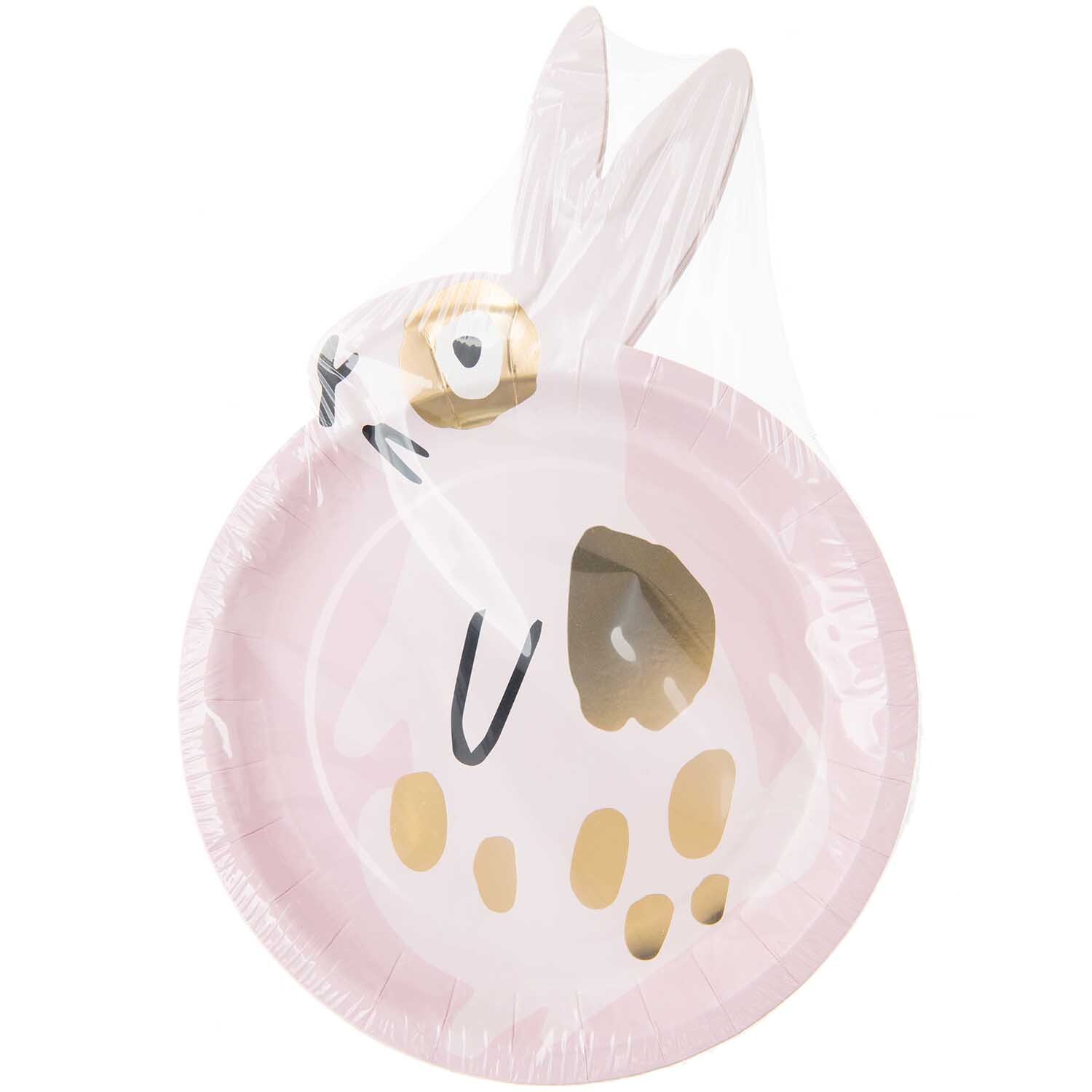 Pappteller Hase rosa 23x33cm 12 Stück von Rico Design