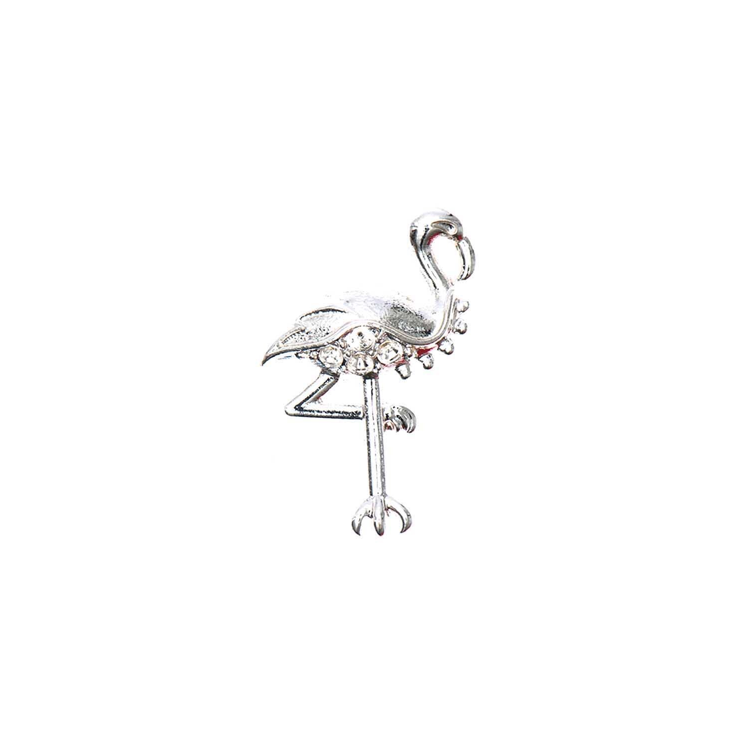 Anhänger Flamingo silber 20x13mm 4 Stück von Rico Design. Eleganter Flamingo-Anhänger in Silberoptik, ideal für Schmuckkreationen.