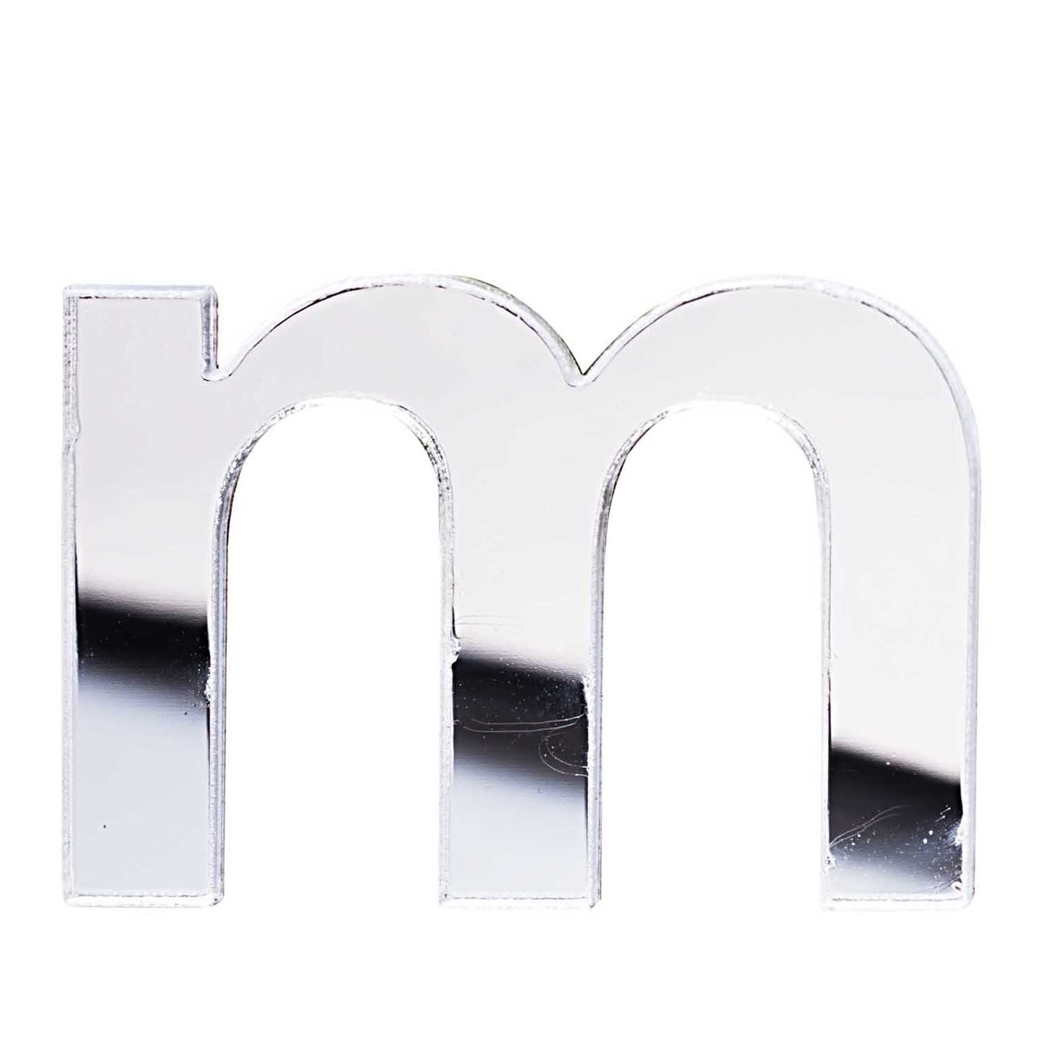 Spiegel Kleinbuchstabe in Form eines glänzenden "m" von Rico Design, ideal für Dekorationen.