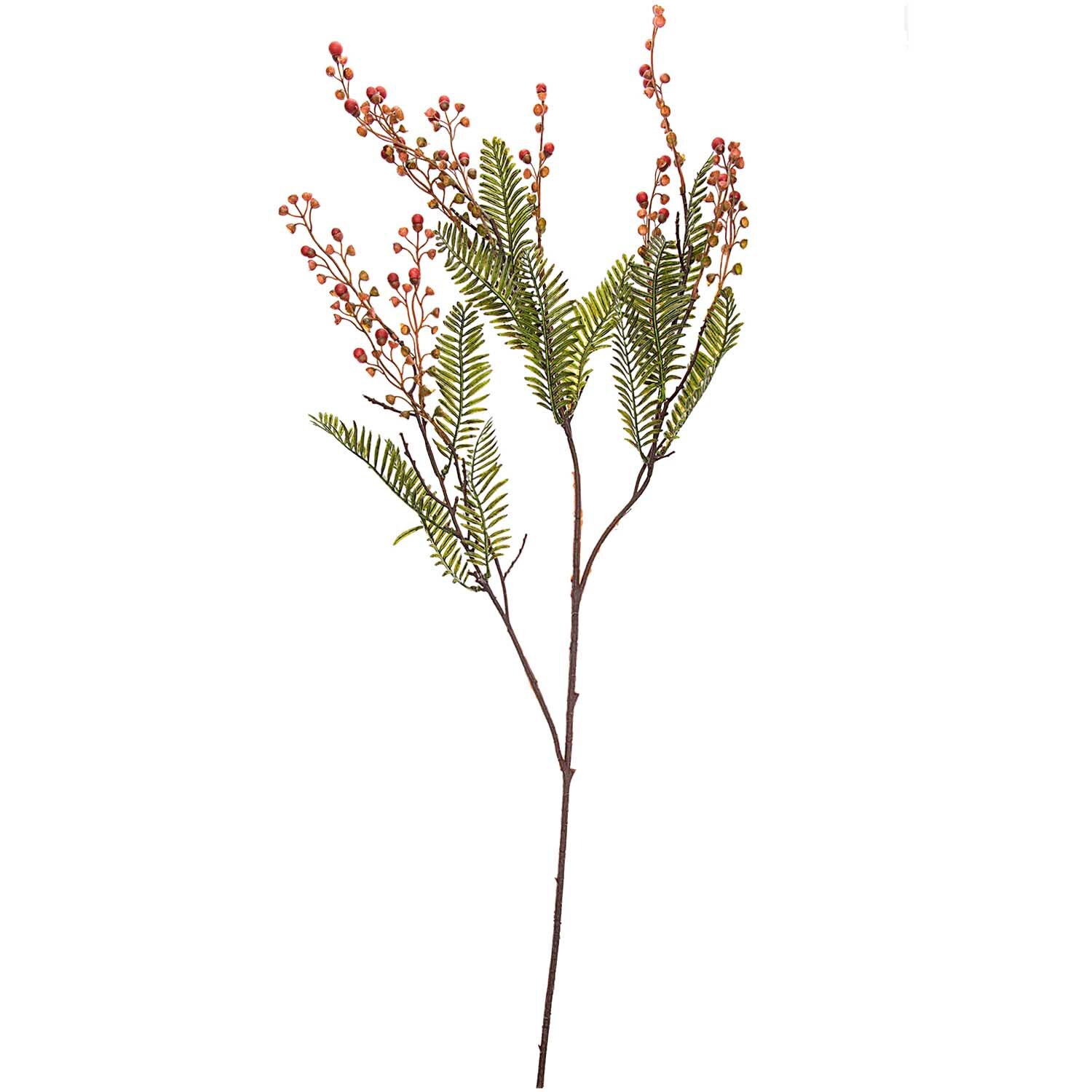 Wacholderzweig grün-rot 76cm: Dekorativer Zweig mit roten Beeren und grünen Nadeln von idee. Creativmarkt.