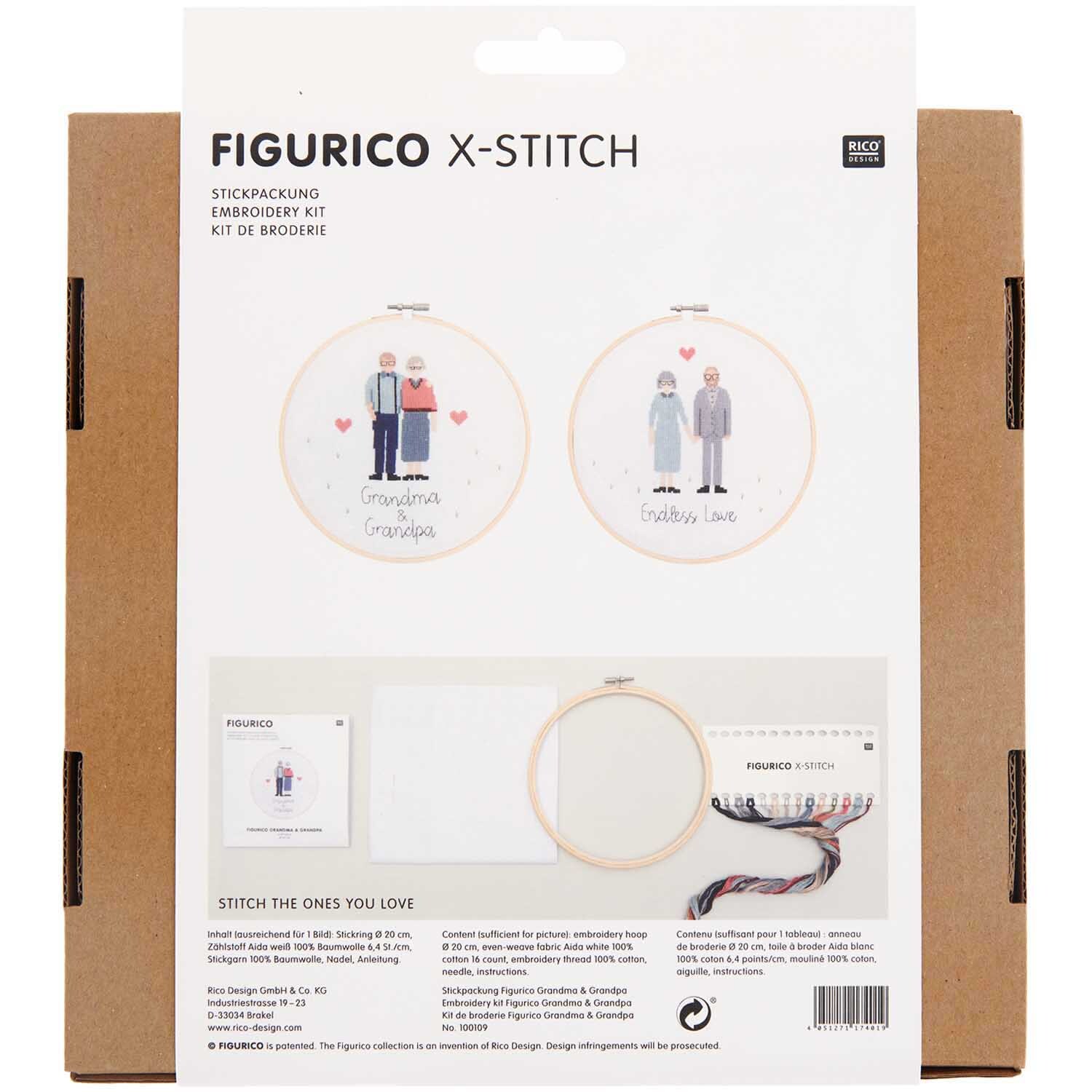 Figurico Stickpackung Grandma & Grandpa 20cm von Rico Design