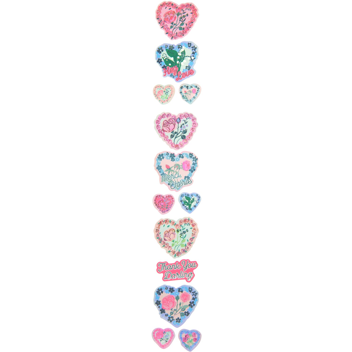 Paper Poetry Sticker Herzen von Rico Design, 100 Stück, mit bunten Herzmotiven in verschiedenen Designs.