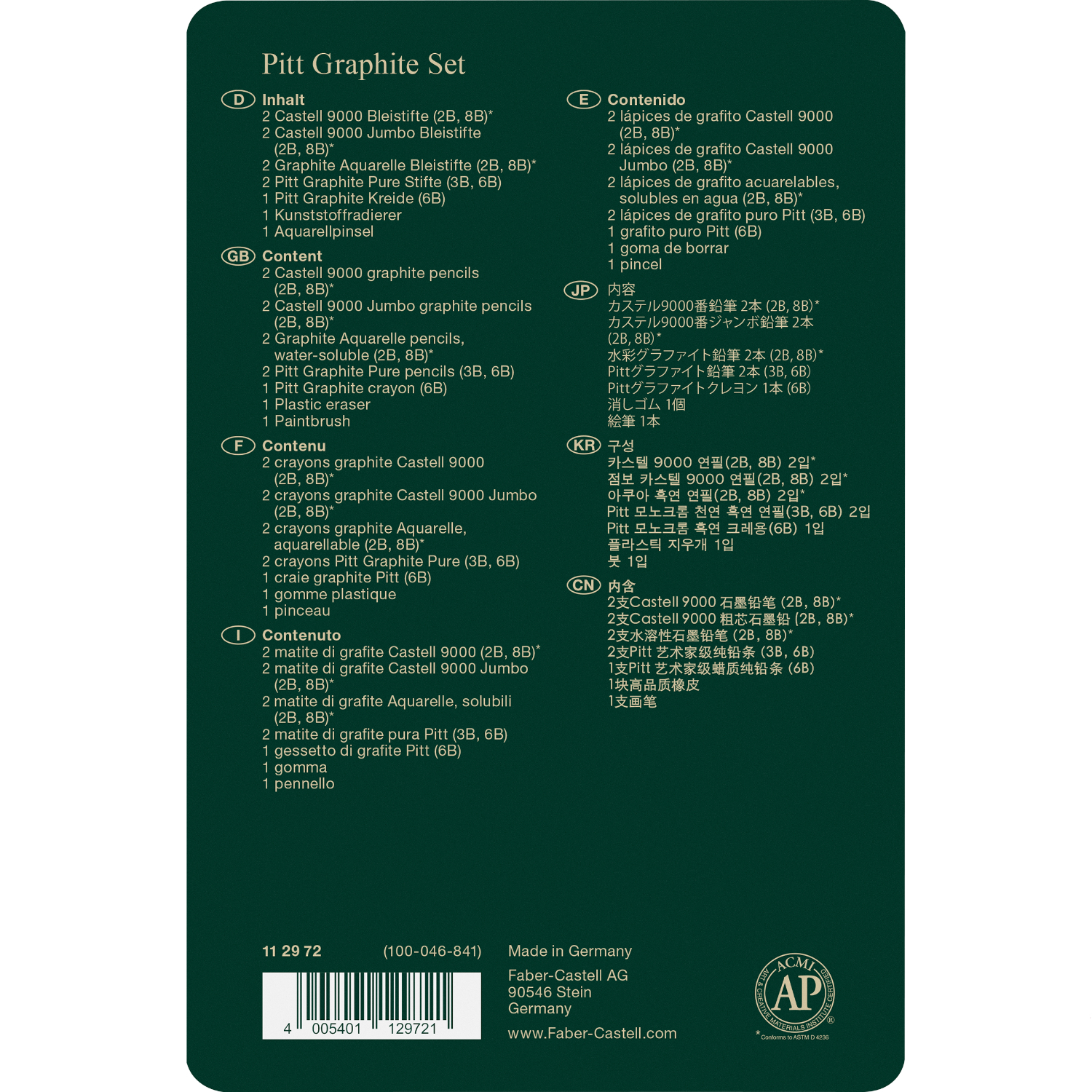 Pitt Graphite Set 11-teilig von Faber-Castell 