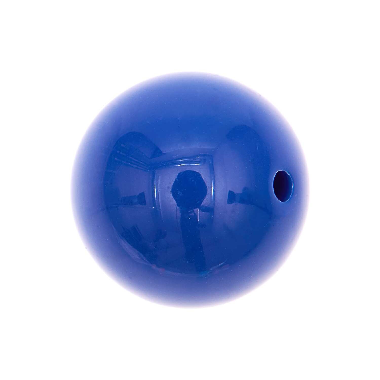 itoshii Perle rund 19mm 1 Stück, dunkelblau, von Rico Design. Glänzende, runde Perle mit Loch.