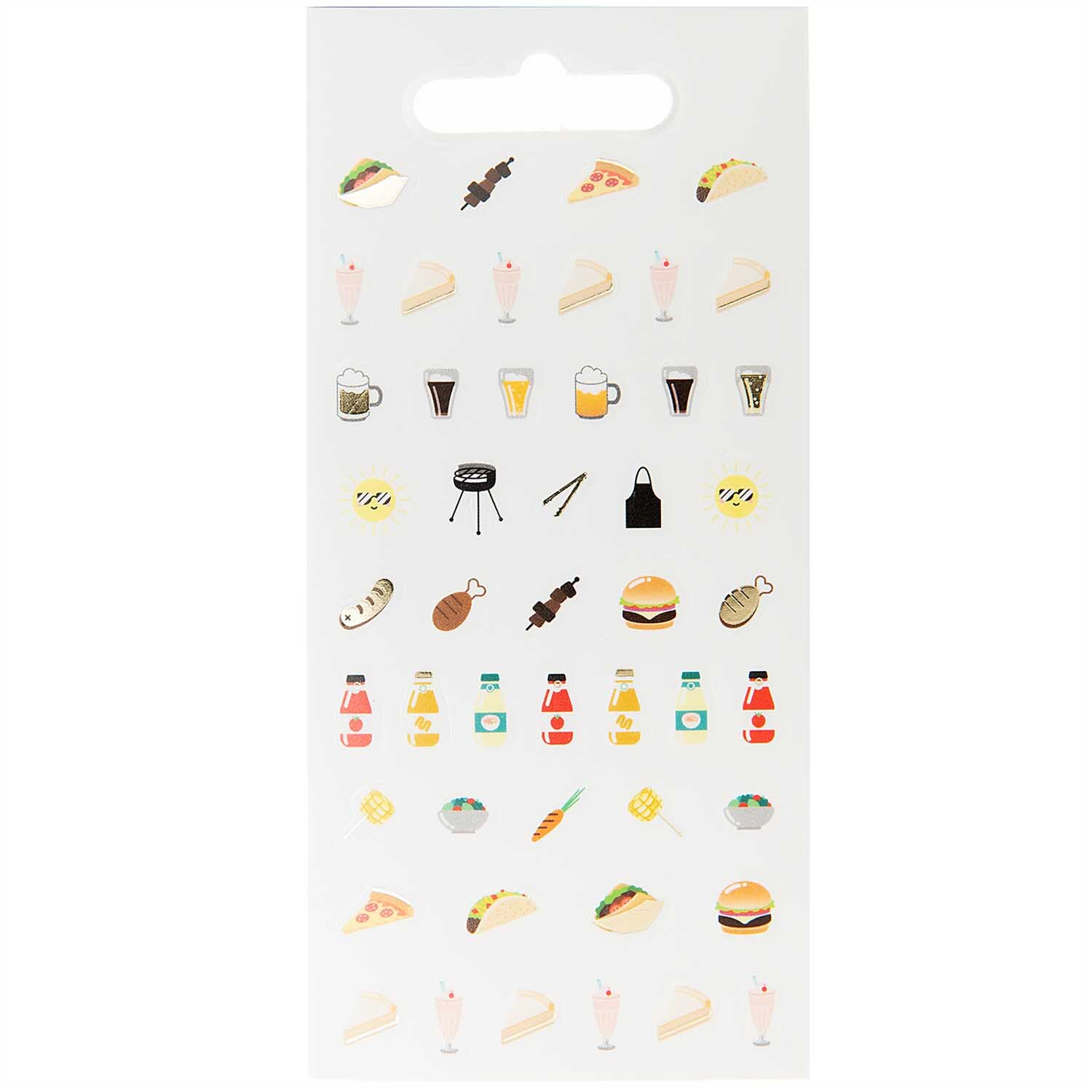 Paper Poetry Stickerbuch Icons 10 Blatt mit bunten Essens- und Getränkesymbolen von Rico Design.