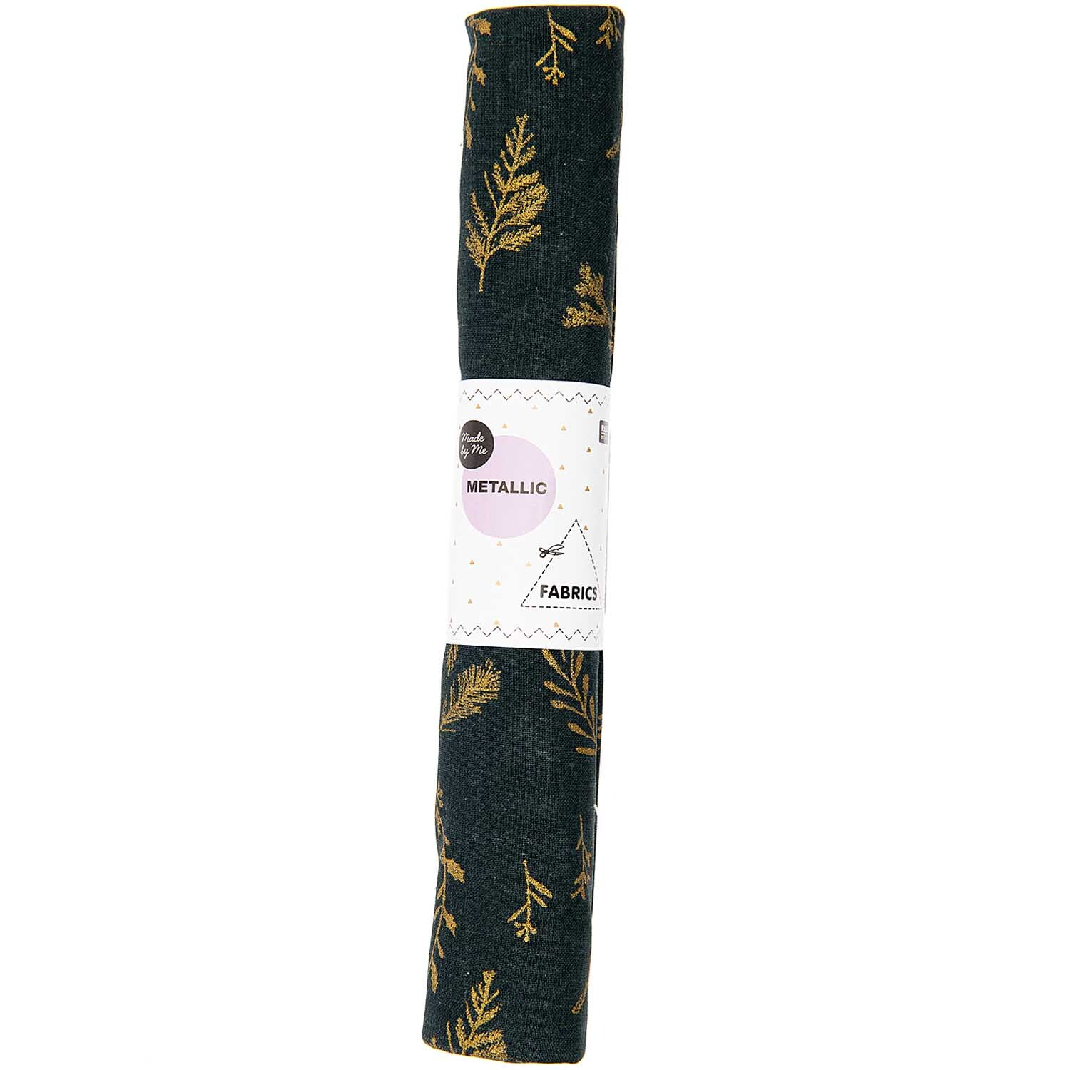 Druckstoff Nostalgic Christmas Kränze schwarz-gold 50x140cm von Rico Design