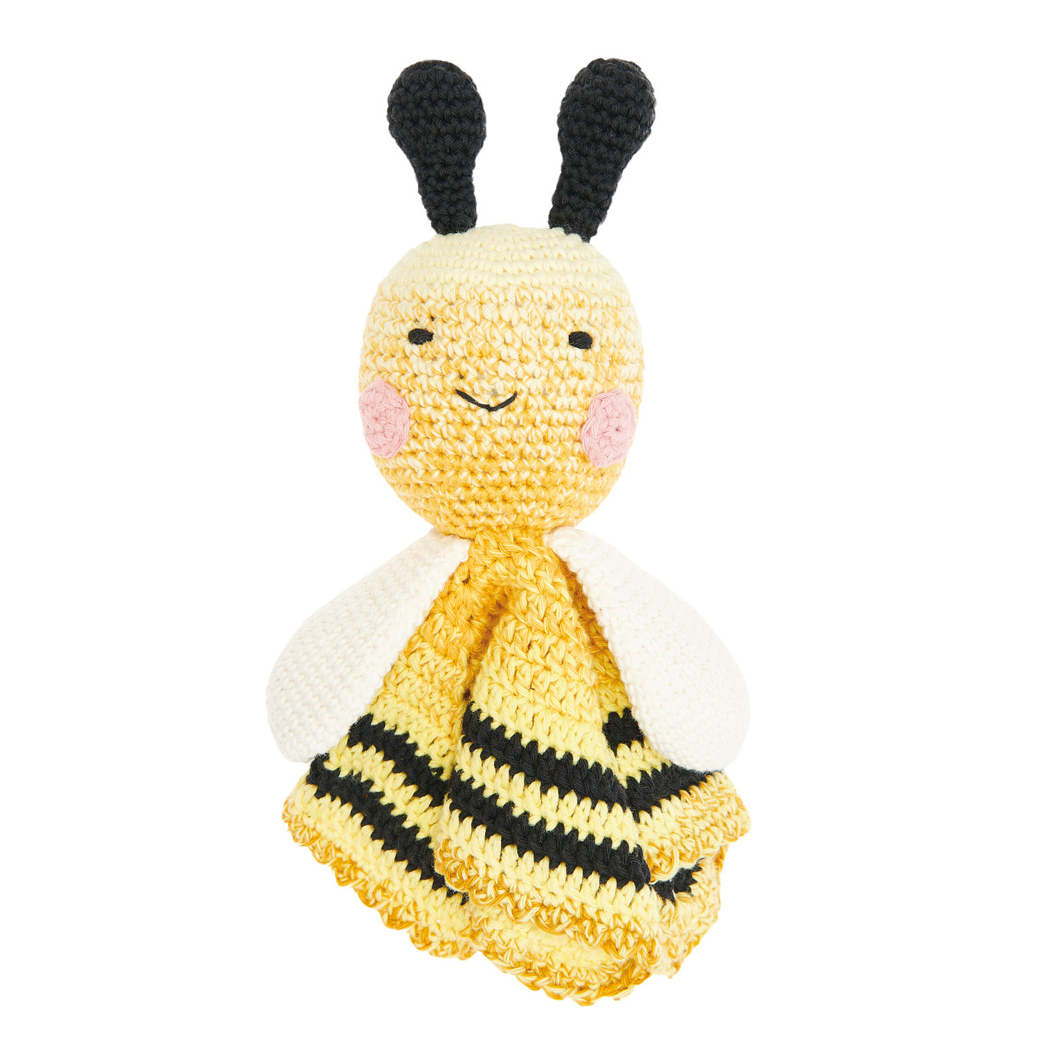 Häkelset Ricorumi Baby Blankies Biene: Gelb-schwarze gehäkelte Biene von Rico Design, 8-teilig.