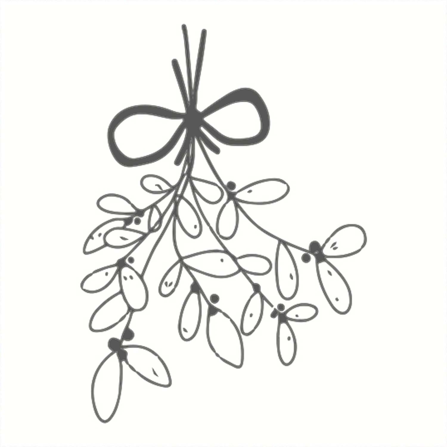 Stempel mit Mistelzweig-Motiv in Weiß, 45x45mm. Die Marke May&Berry bietet diesen dekorativen Stempel, ideal für kreative Projekte und festliche Anlässe.