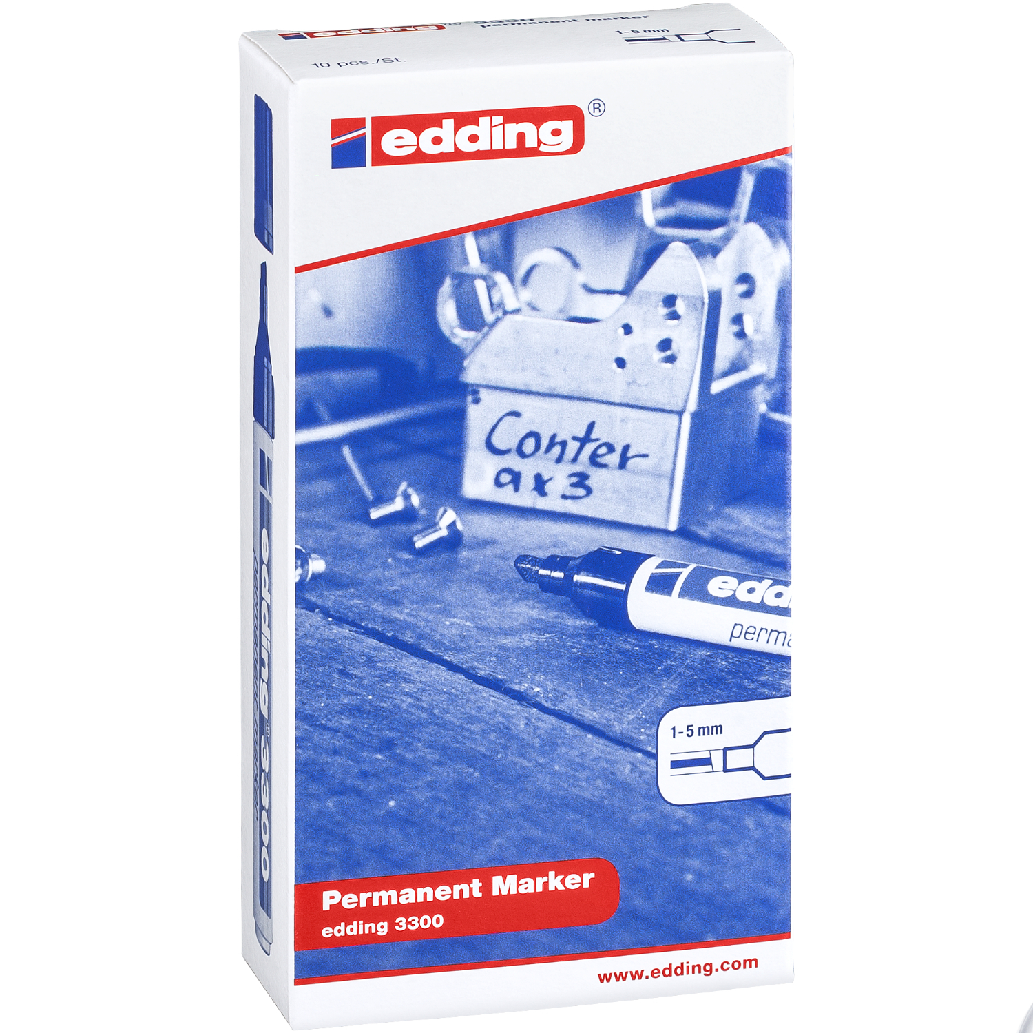 3300 Permanentmarker rot 1,5-5mm von edding International 