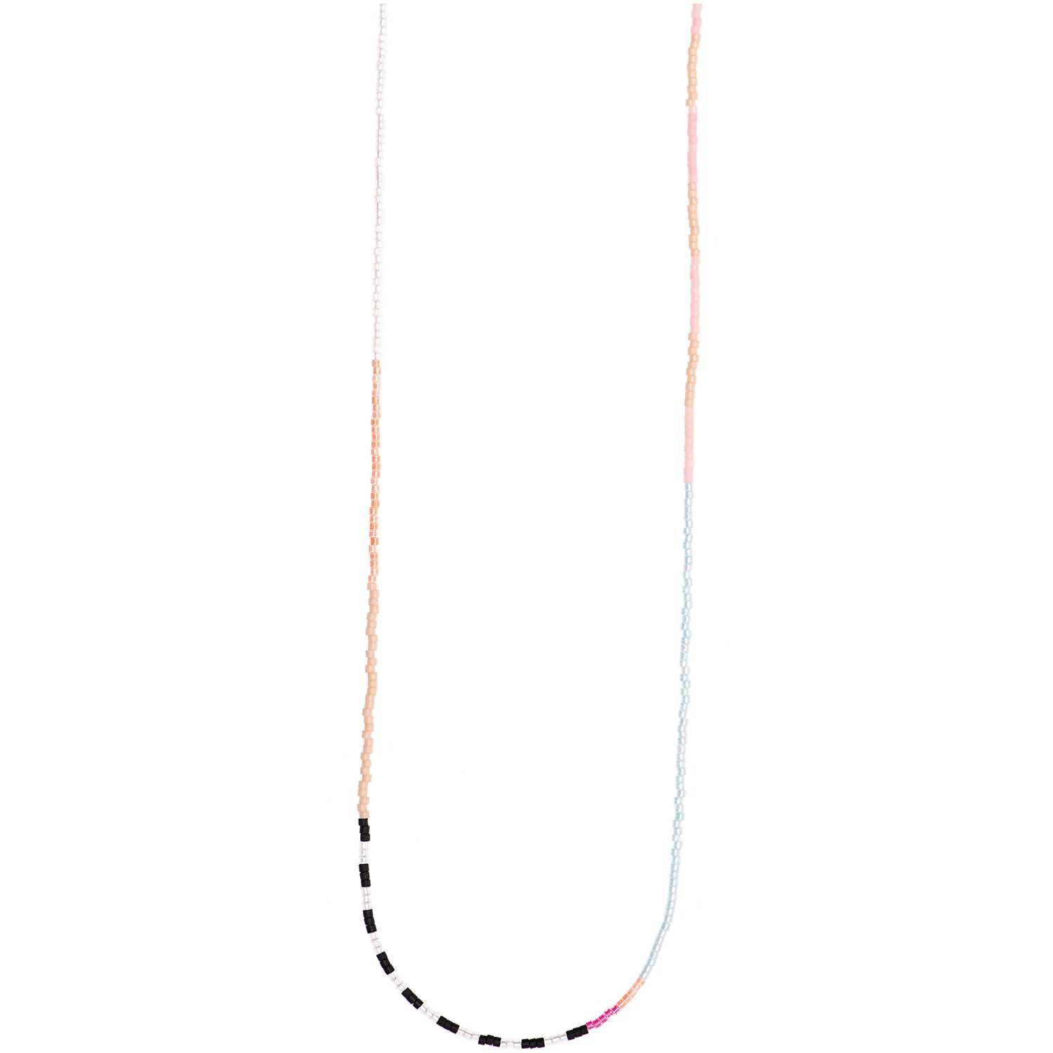Mix it Up - Jewellery Kette Itoshii Beads in Silber von Rico Design, 65cm lang, mit bunten Perlen.