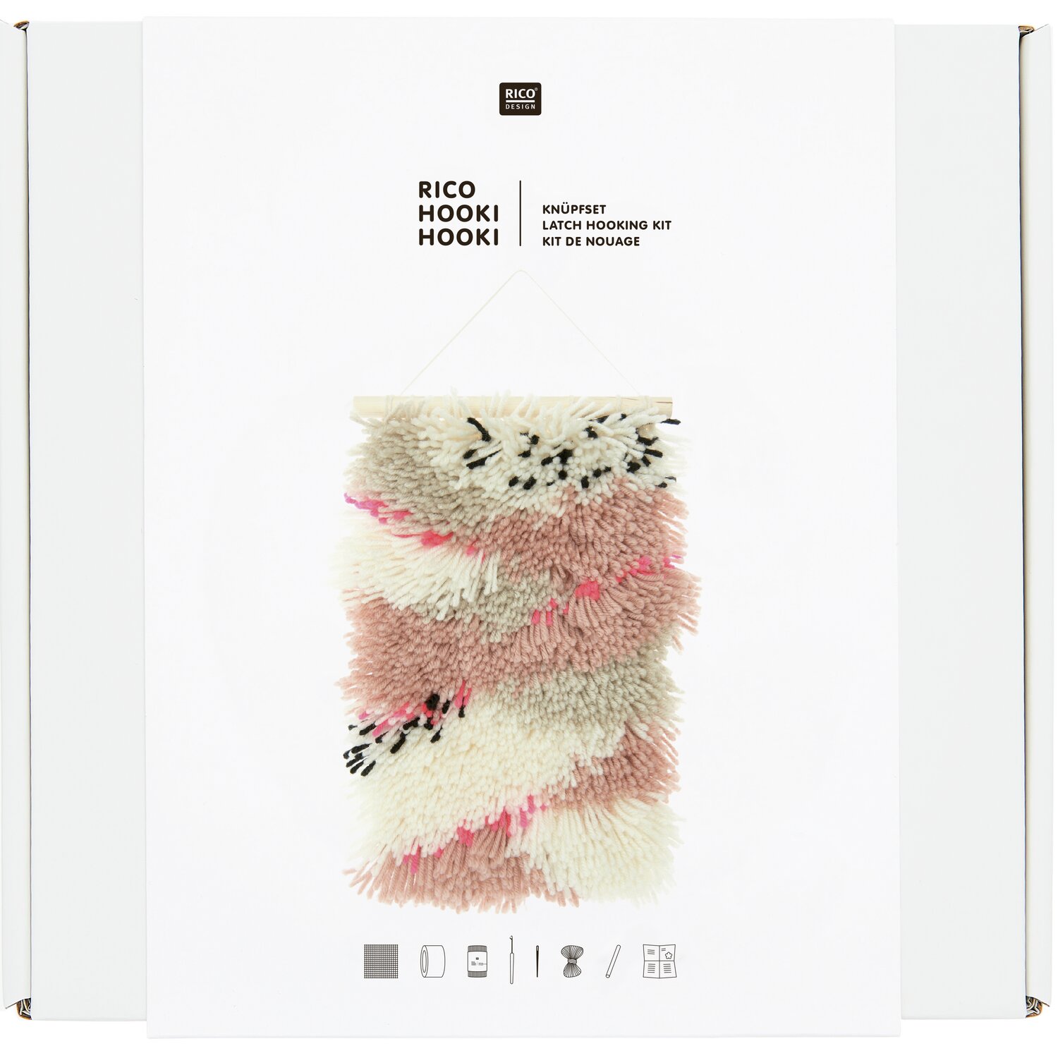 Rico Hooki Hooki Knüpfset Wandbehang Neon Landschaft 20x30cm von Rico Design