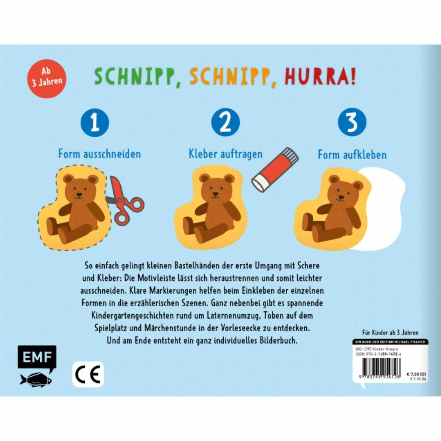 Schnipp, schnipp, hurra! Mein erstes Papierschneidebuch - Im Kindergarten von Edition Michael Fischer 