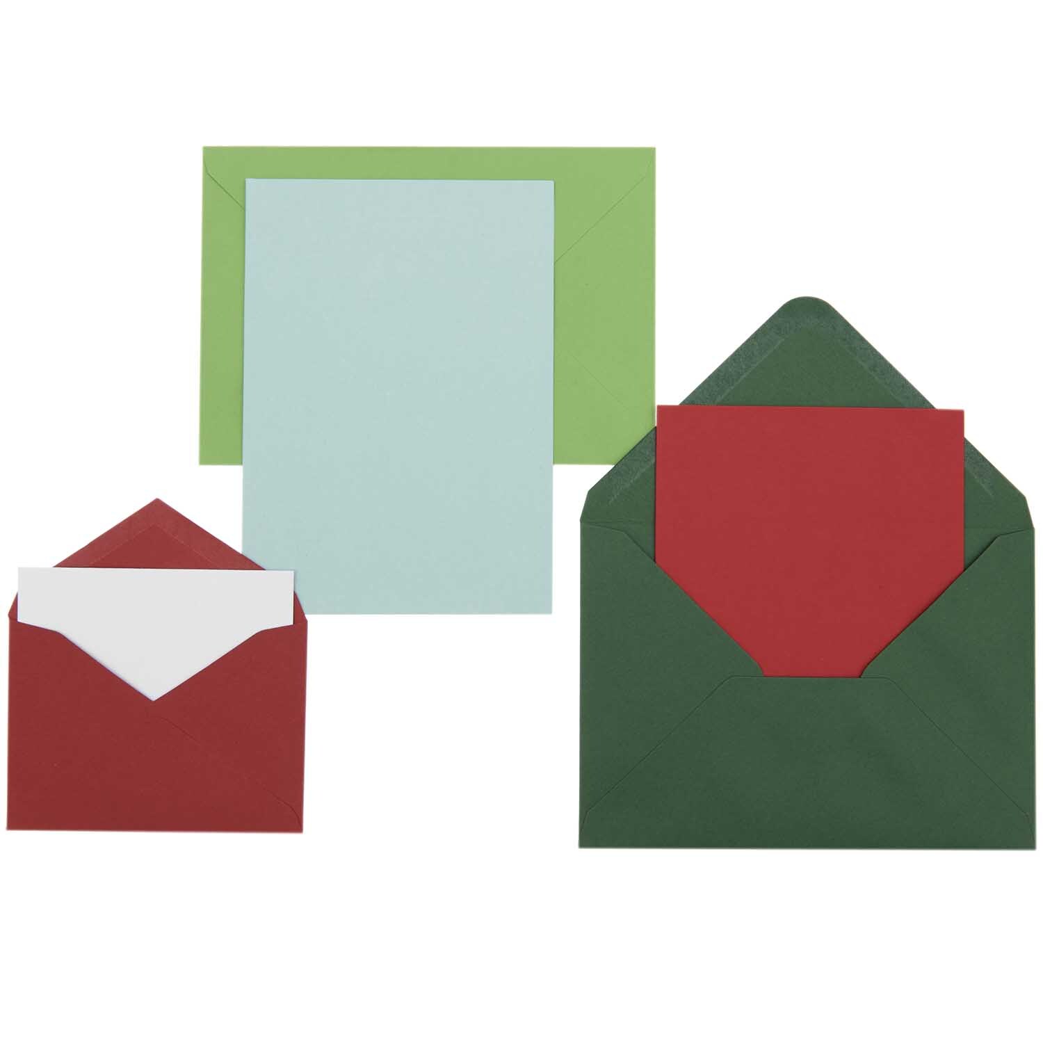 Paper Poetry Kartenset Basic grün-rot B6 36-teilig von Rico Design