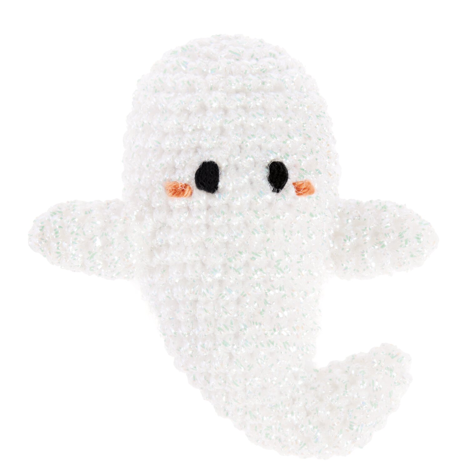 Ricorumi In the Meadow Creative Ricorumi dk gehäkeltes Geist-Amigurumi mit schwarzen Augen, orangenen Wangen, weicher Struktur und kompaktem 25g-Format