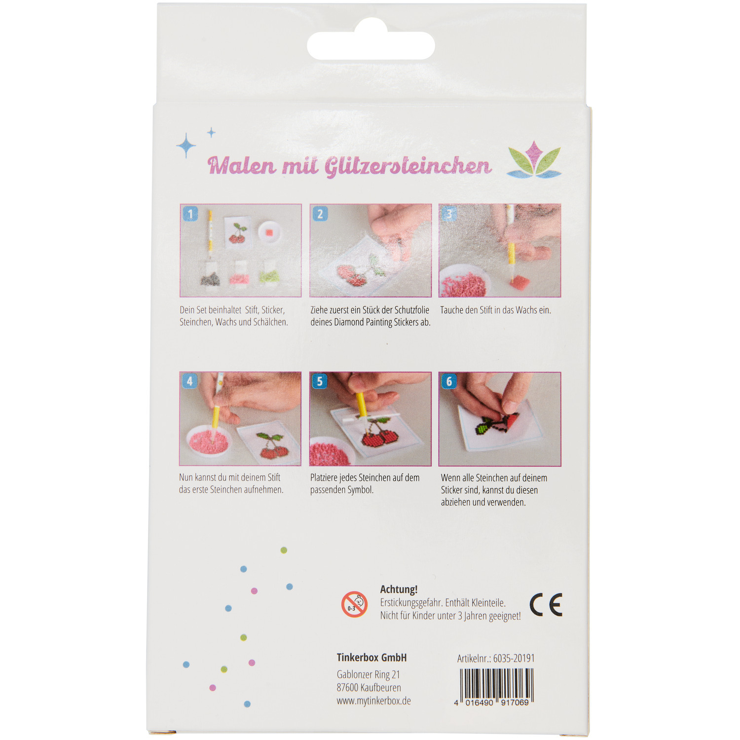 Diamond Painting Sticker Urzeit 6 Stück von Pracht Creatives Hobby