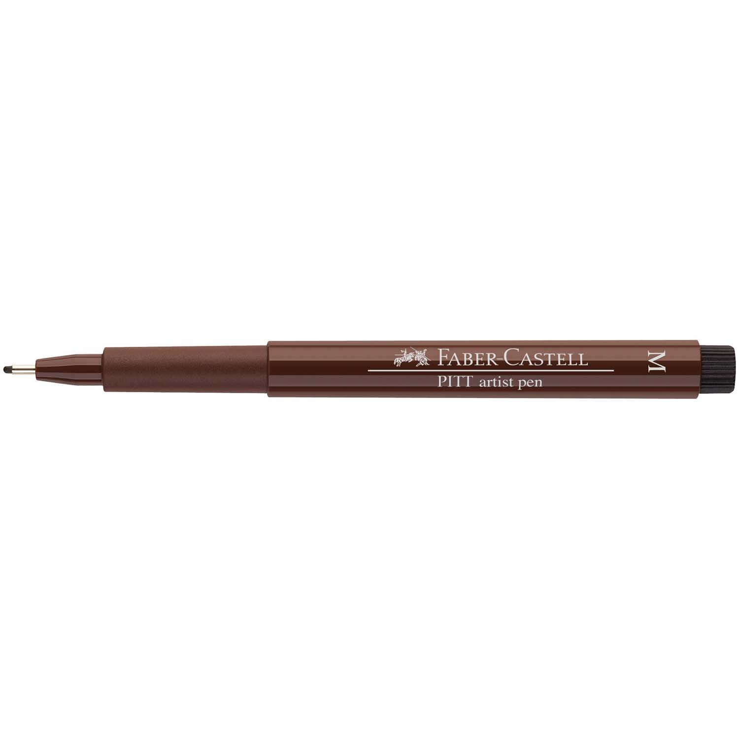 PITT artist pen medium von Faber Castell in Sepia Dkl. mit mittlerer Spitze, ideal für Künstler.