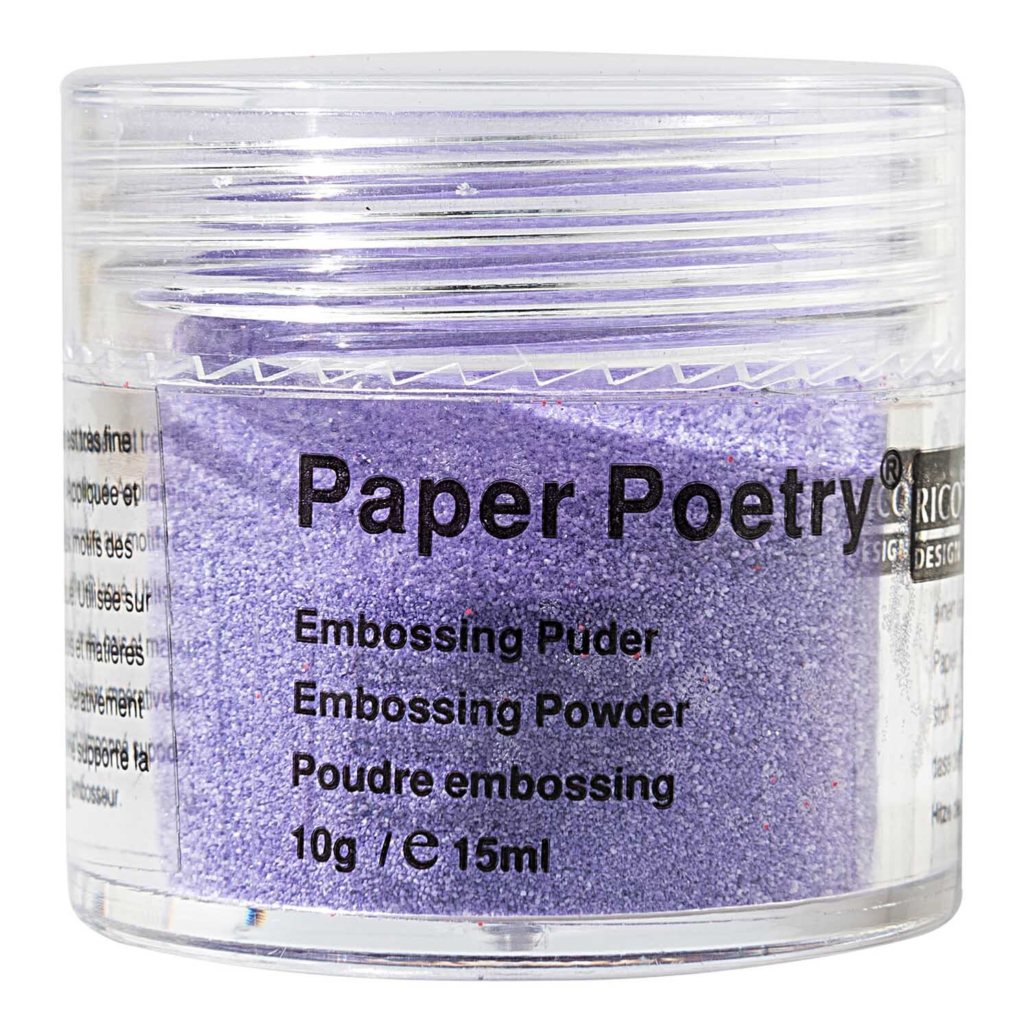 Paper Poetry Embossingpuder in transparentem Behälter, violett perlmutt, 10g von Rico Design. Ideal für kreative Projekte.