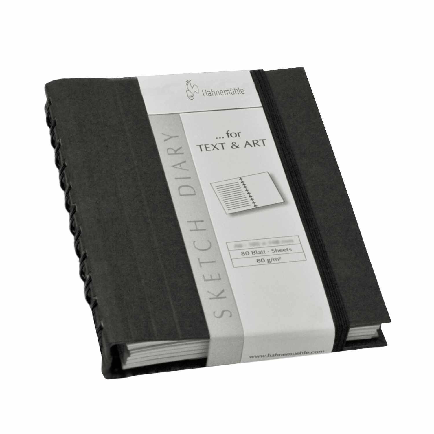 Sketch Diary schwarz 80g/m² 80 Blatt von Hahnemühle, ideal für Künstler, mit elastischem Verschluss.