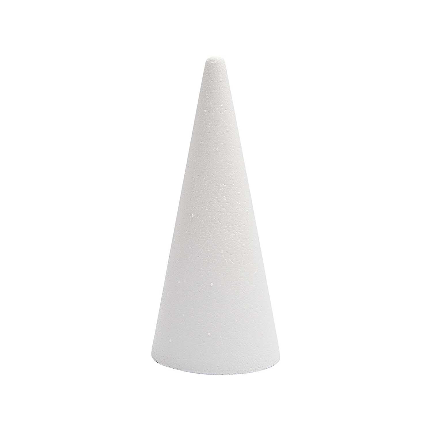 Polystyrol Kegel von Rico Design, weißer Kegel aus Polystyrol, ideal für Bastelprojekte.