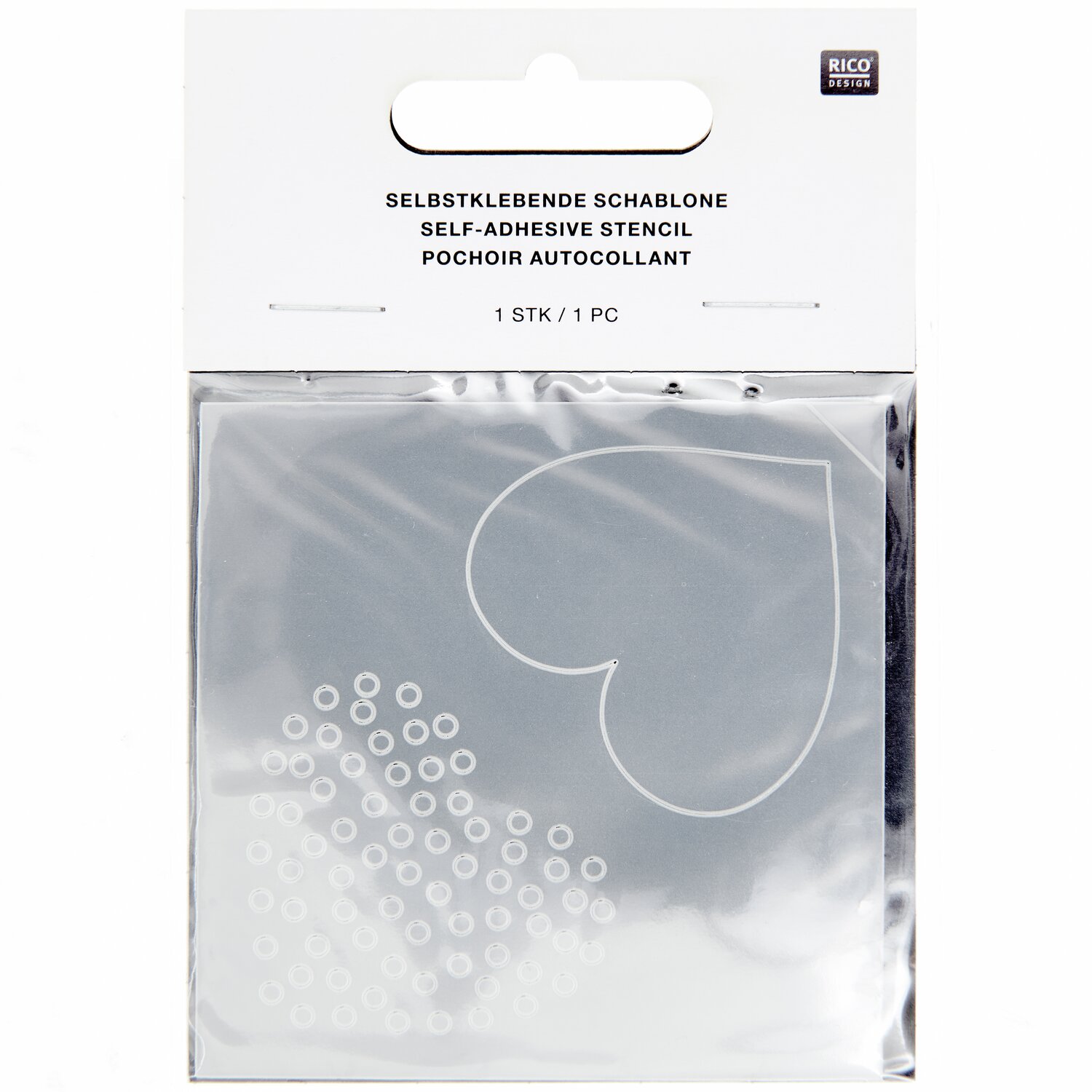 Schablone Herzen 7,5x7,5cm selbstklebend von Rico Design