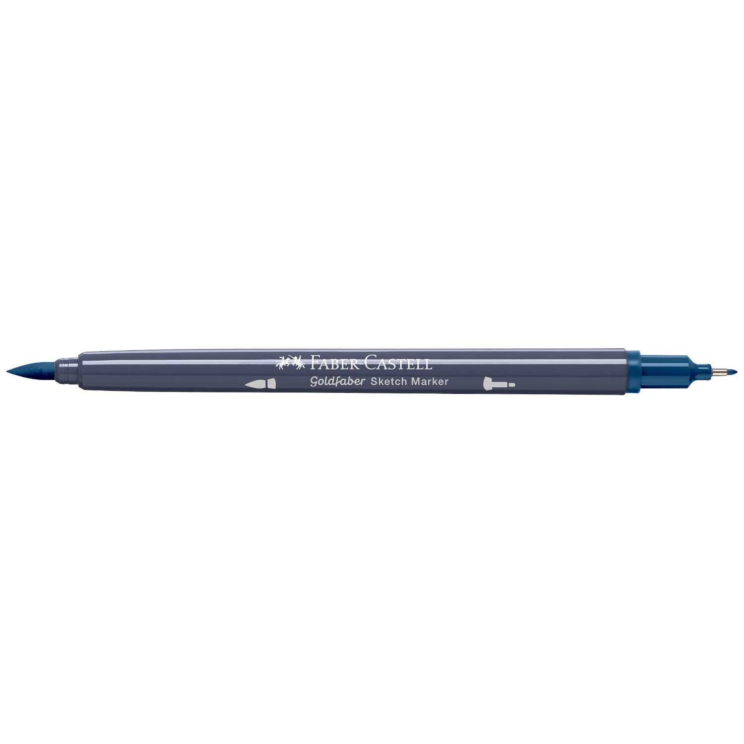Goldfaber Sketch Marker in Indigo von Faber Castell, doppelseitig mit feiner und breiter Spitze. Ideal für präzises Zeichnen und Skizzieren.