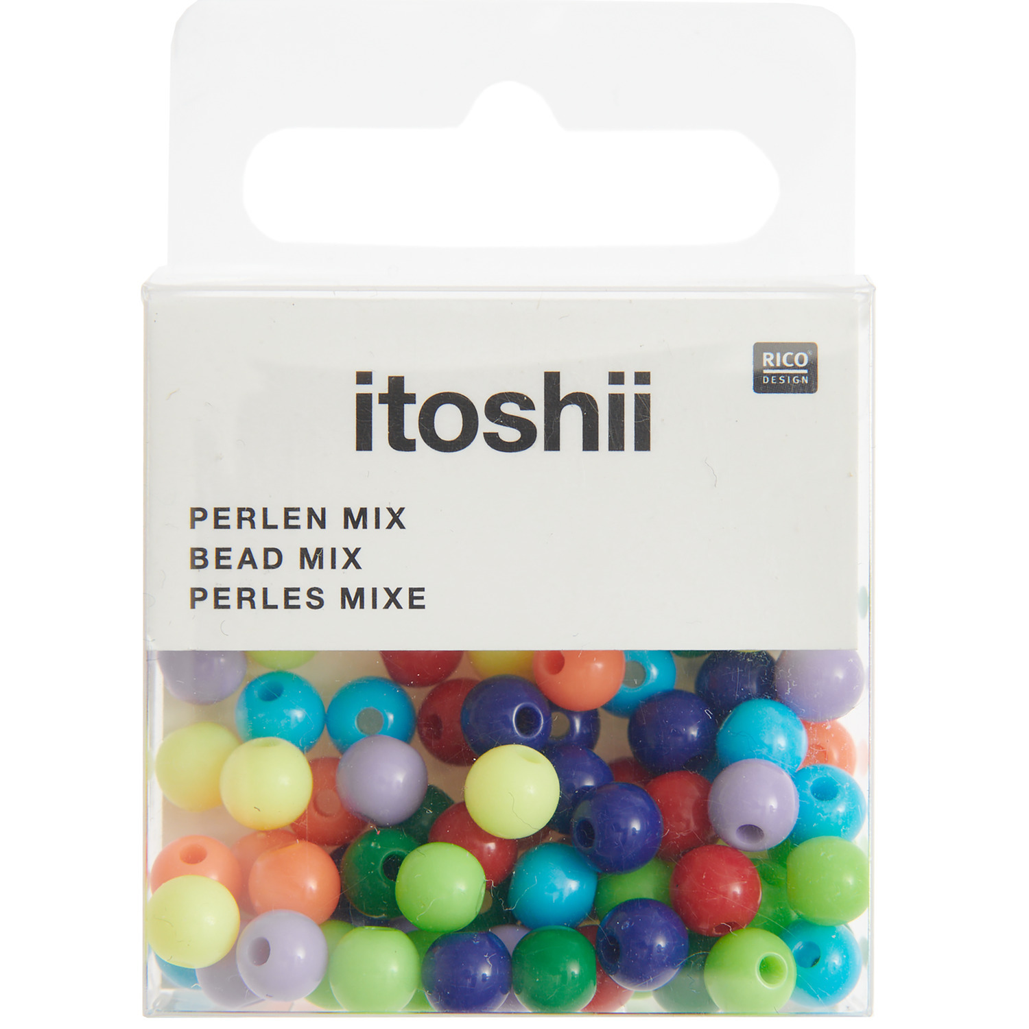 itoshii Kunststoffperlen rainbow classic Mix 6mm 80 Stück von Rico Design
