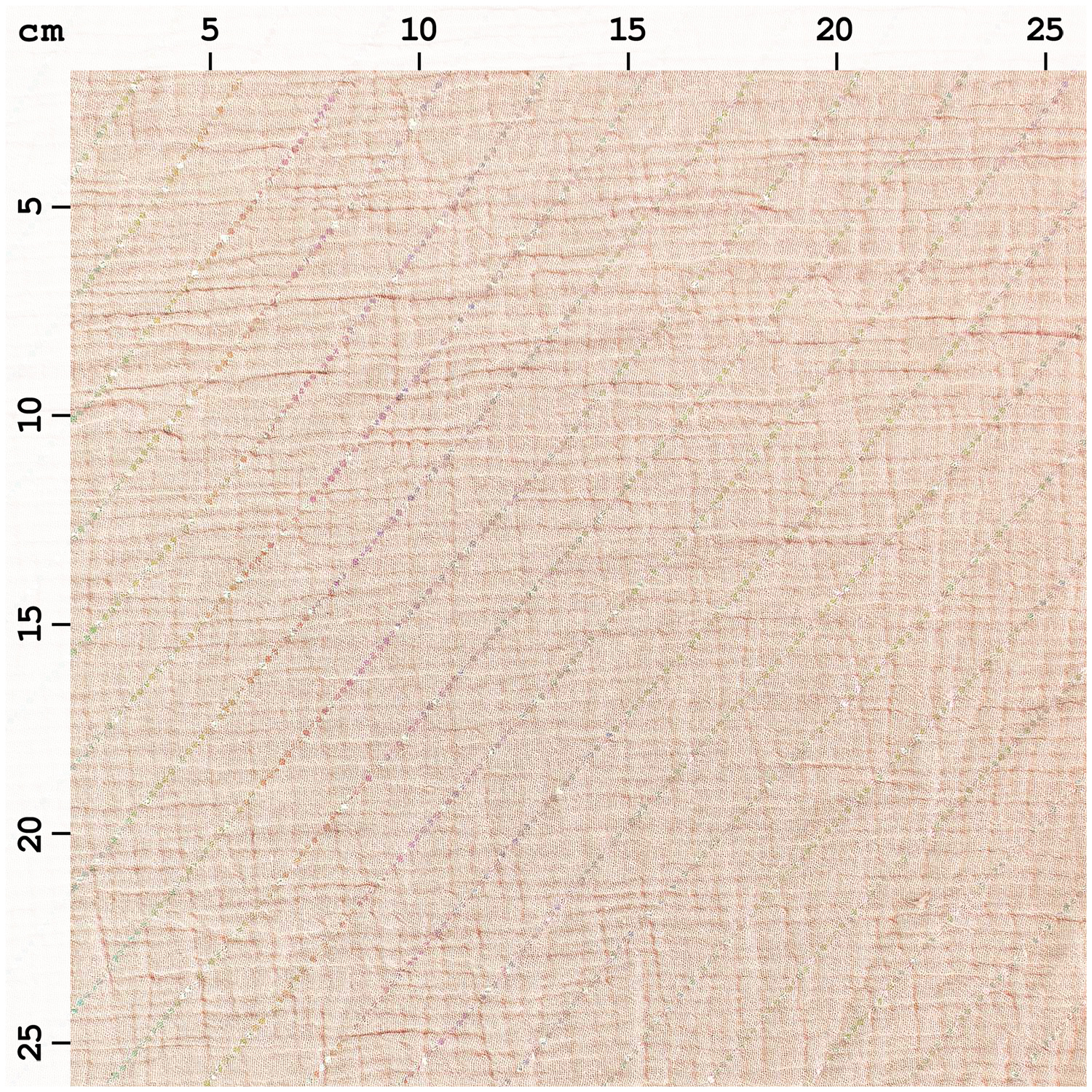 Stoffabschnitt Krinkelmusselin Streifen Apricot 50x130cm von Rico Design