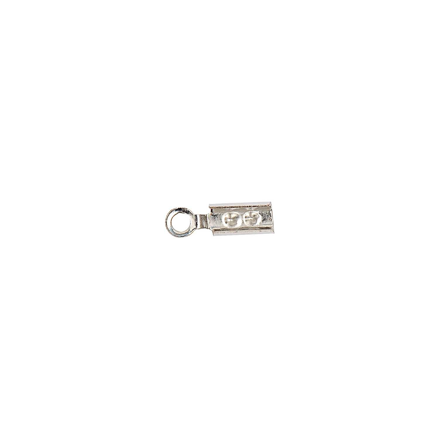 Endstück silber 2-3mm von Rico Design, kleines silbernes Metallteil mit Öse, ideal für Schmuckherstellung.