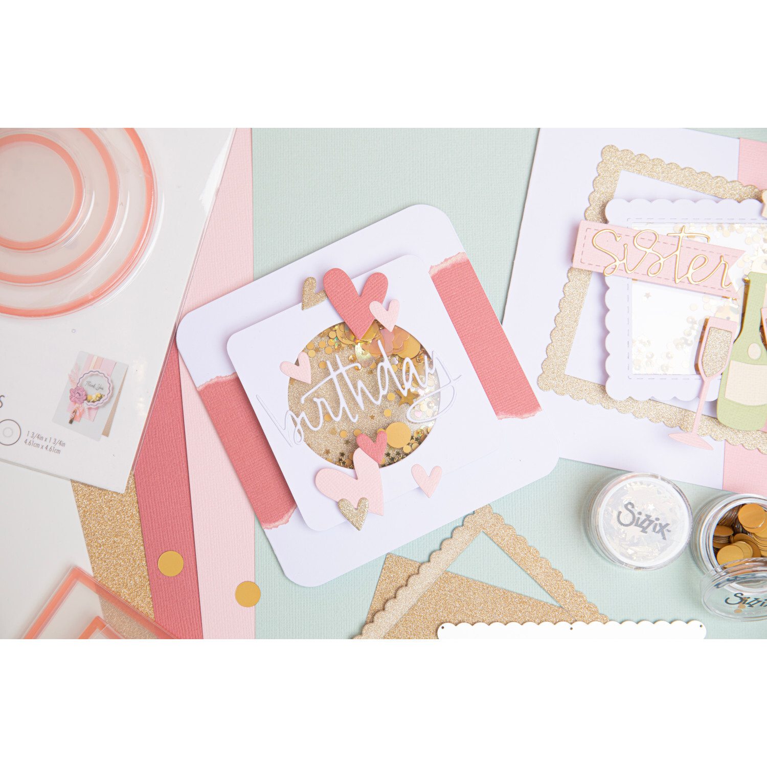 Thinlits Set Fabulous Birthday Numbers: Kreatives Bastelset mit rosa und goldenen Elementen, ideal für Geburtstagskarten. Enthält 15 Stück.