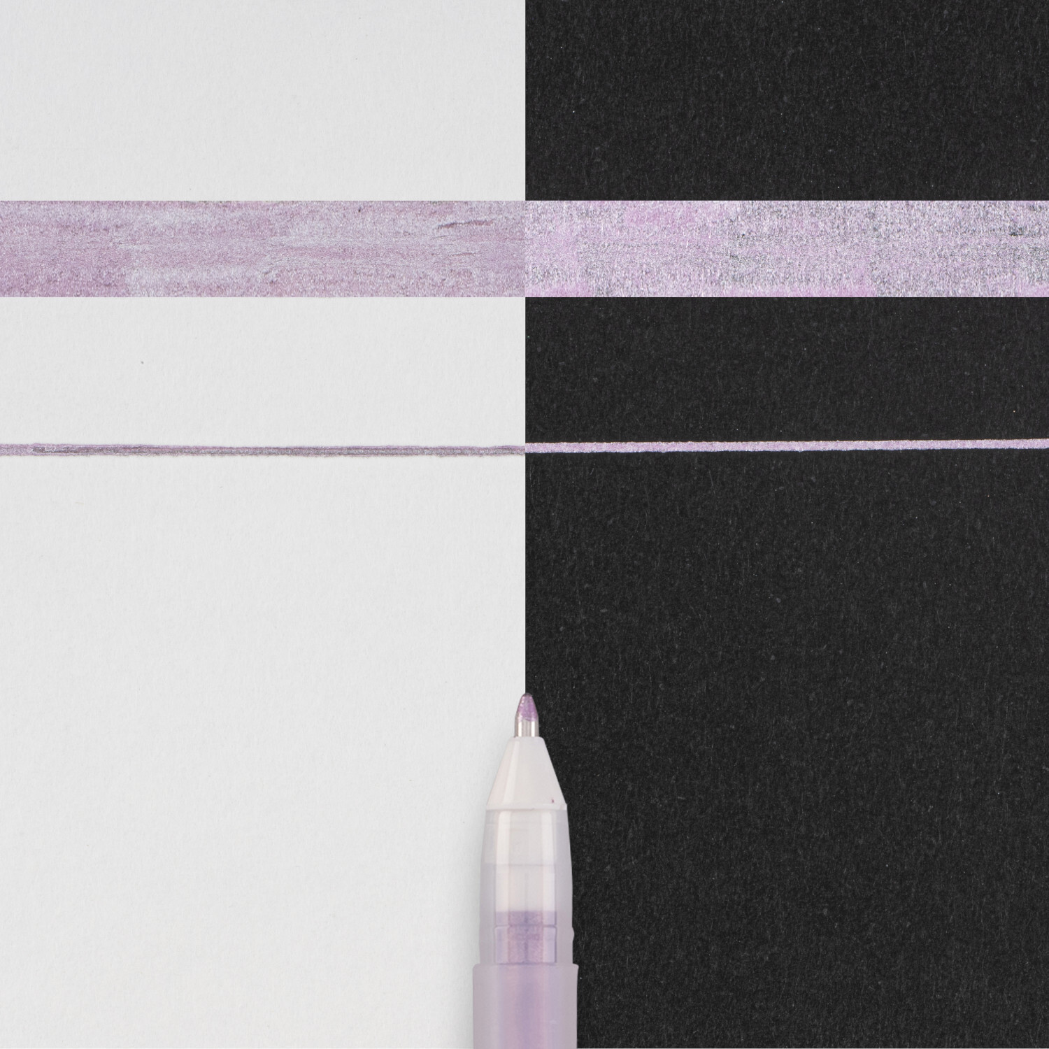 Gelly Roll Metallic Gelstift in Bourgund auf schwarz-weißem Hintergrund, ideal für kreative Projekte.