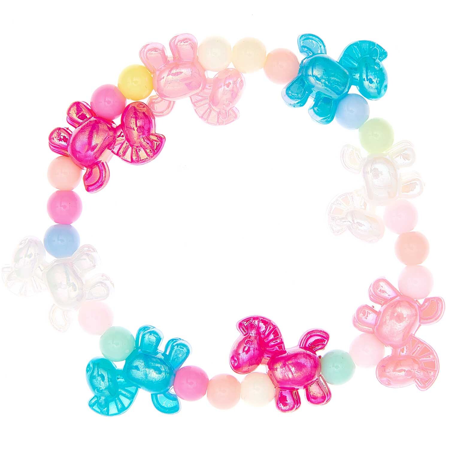 Itoshii Mini Perlen Armband Set Pferde mit bunten Perlen und Pferdefiguren von Rico Design.