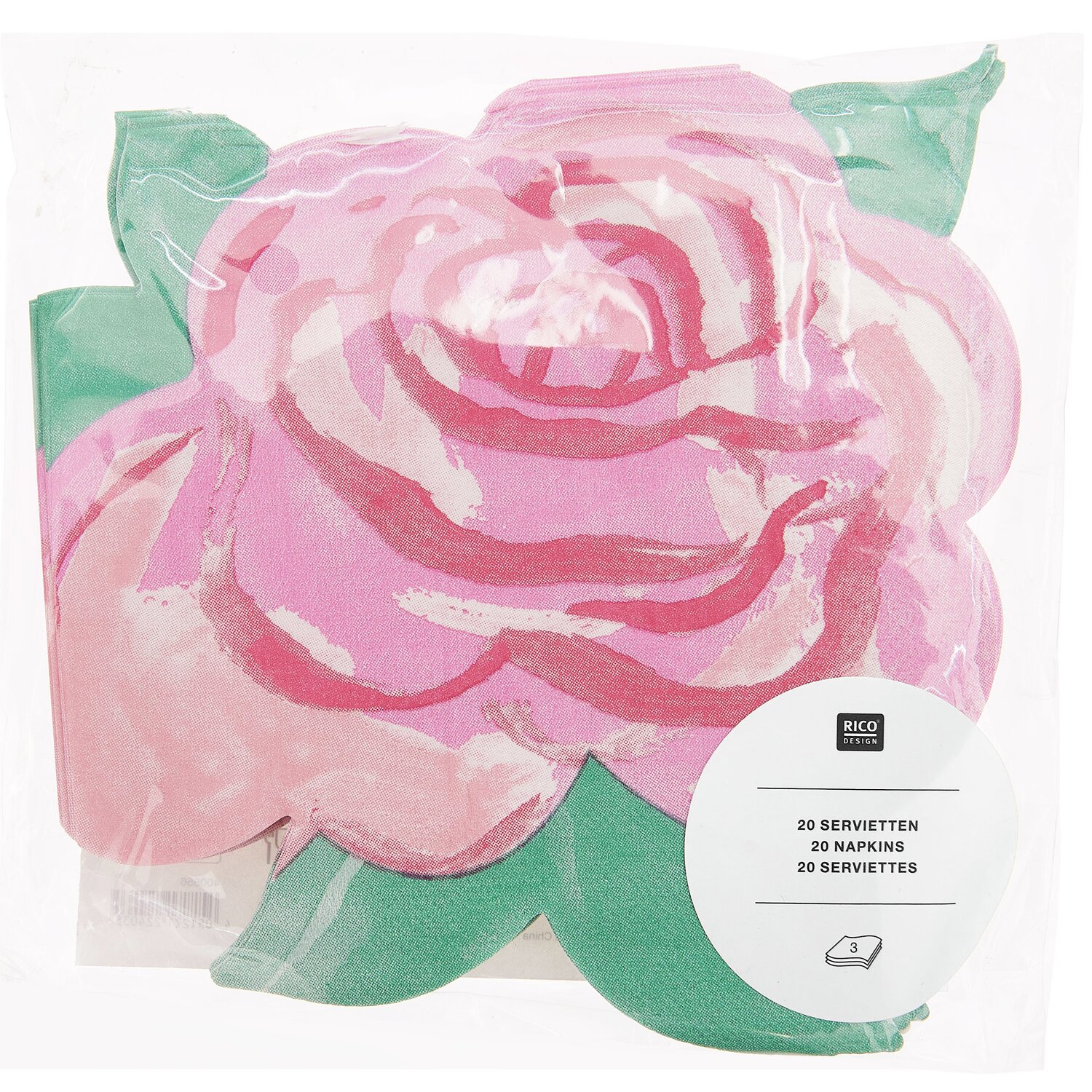 Servietten Rose 31x31cm 20 Stück von Rico Design