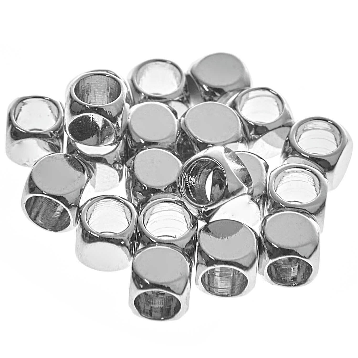 Itoshii - Ponii Beads Würfel 5x5mm, 20 Stück. Silberne Würfelperlen von Rico Design, ideal für Schmuckherstellung.