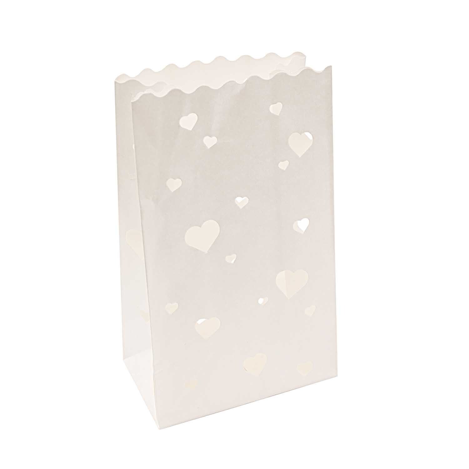 Lichttüten mit Herzmotiven, 19x11x7cm, 5er-Set. Elegantes Design von Rico Design, ideal für stimmungsvolle Beleuchtung.