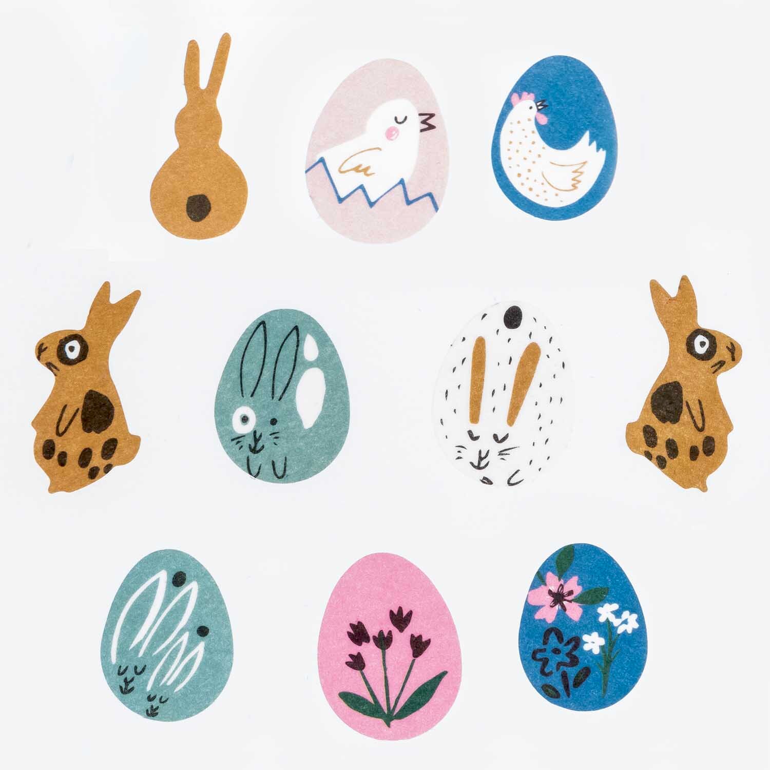 Washi Sticker Hase & Eier 200 Stück von Rico Design: Bunte Sticker mit Hasen und Eiern in verschiedenen Designs. Perfekt für kreative Dekorationen.