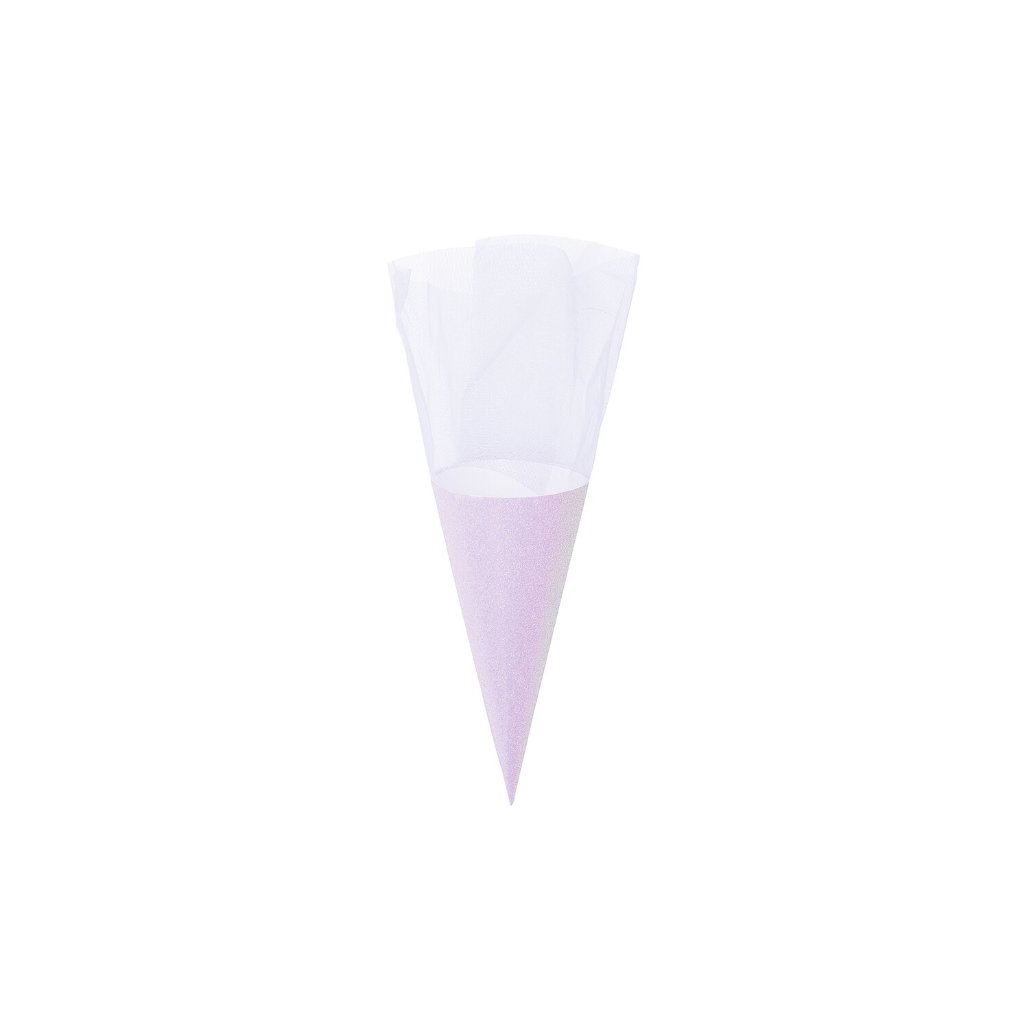 Schultüte Rohling mit Tüllverschluss und Glitter 20cm Farbe Violett von Rico Design