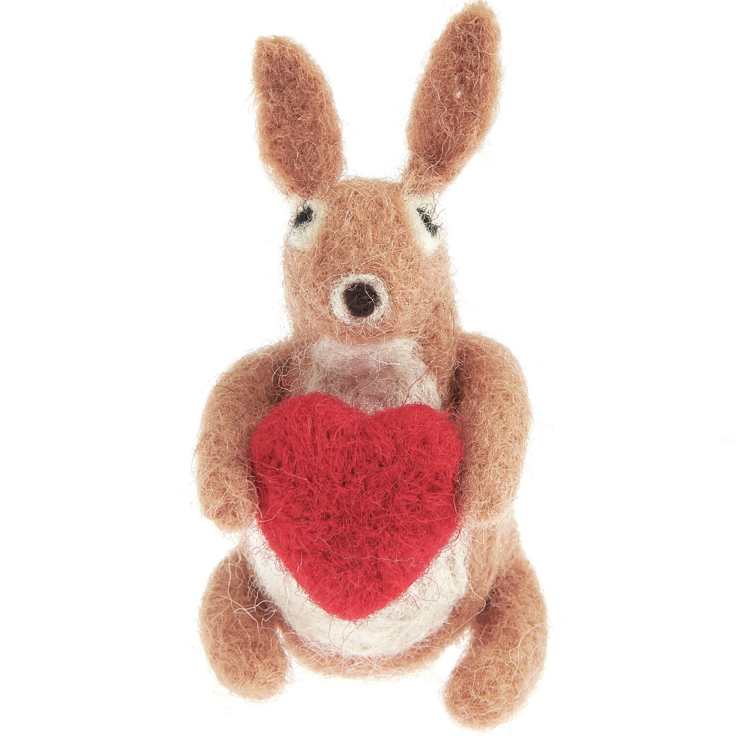 Filz Hase mit rotem Herz Braun: Niedliche Dekofigur von Rico Design, 7x4x4,3cm, ideal für Ostern.