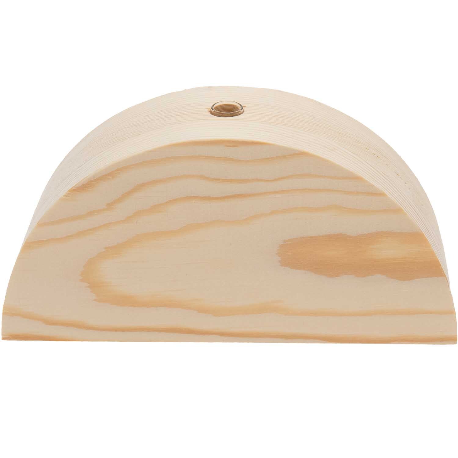 Holz-Regenbogen mit kleiner Glasvase von Rico Design, naturbelassenes Holz, halbkreisförmig.