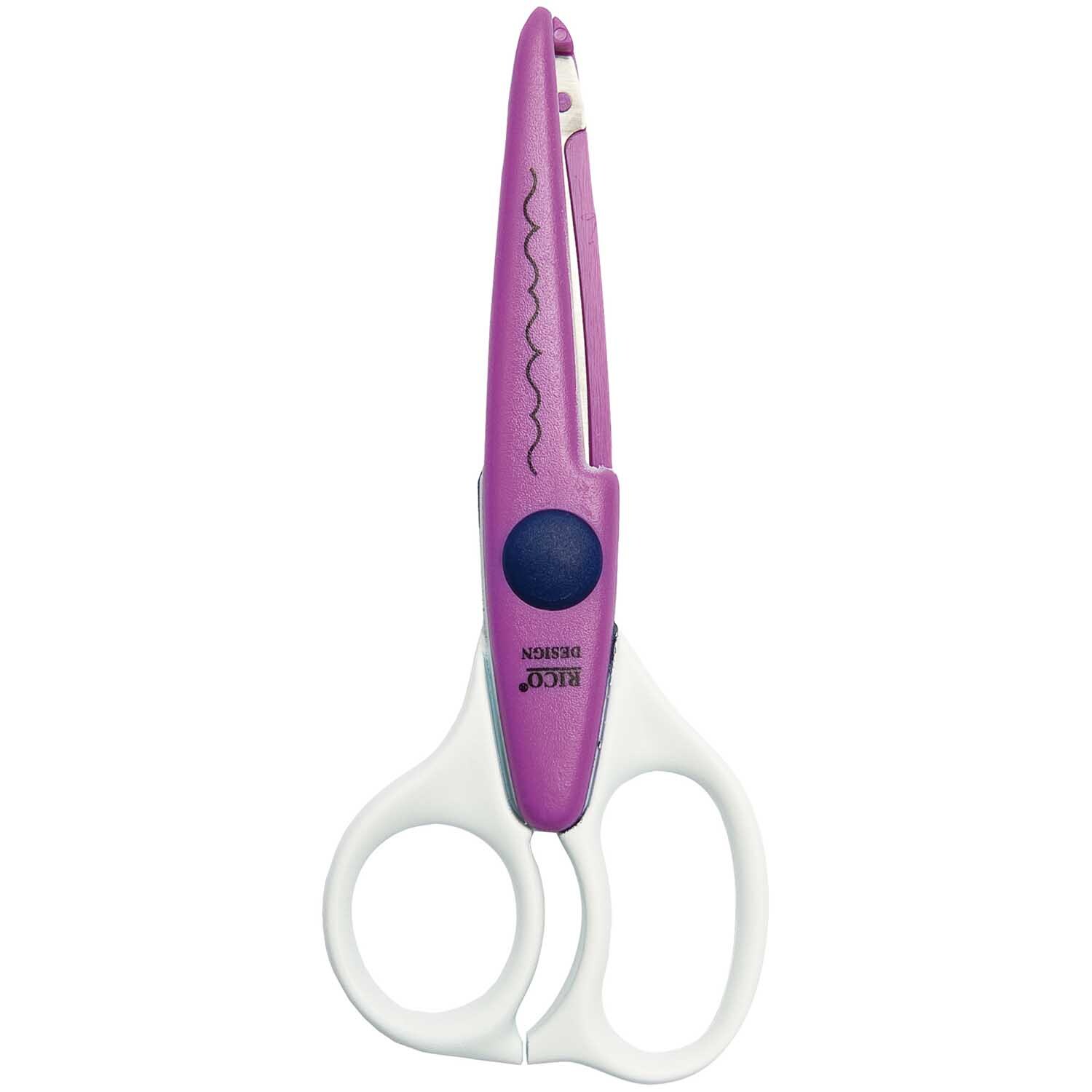 Konturenschere antik groß 15,5cm von Rico Design in Lila und Weiß, ideal für präzises Schneiden.