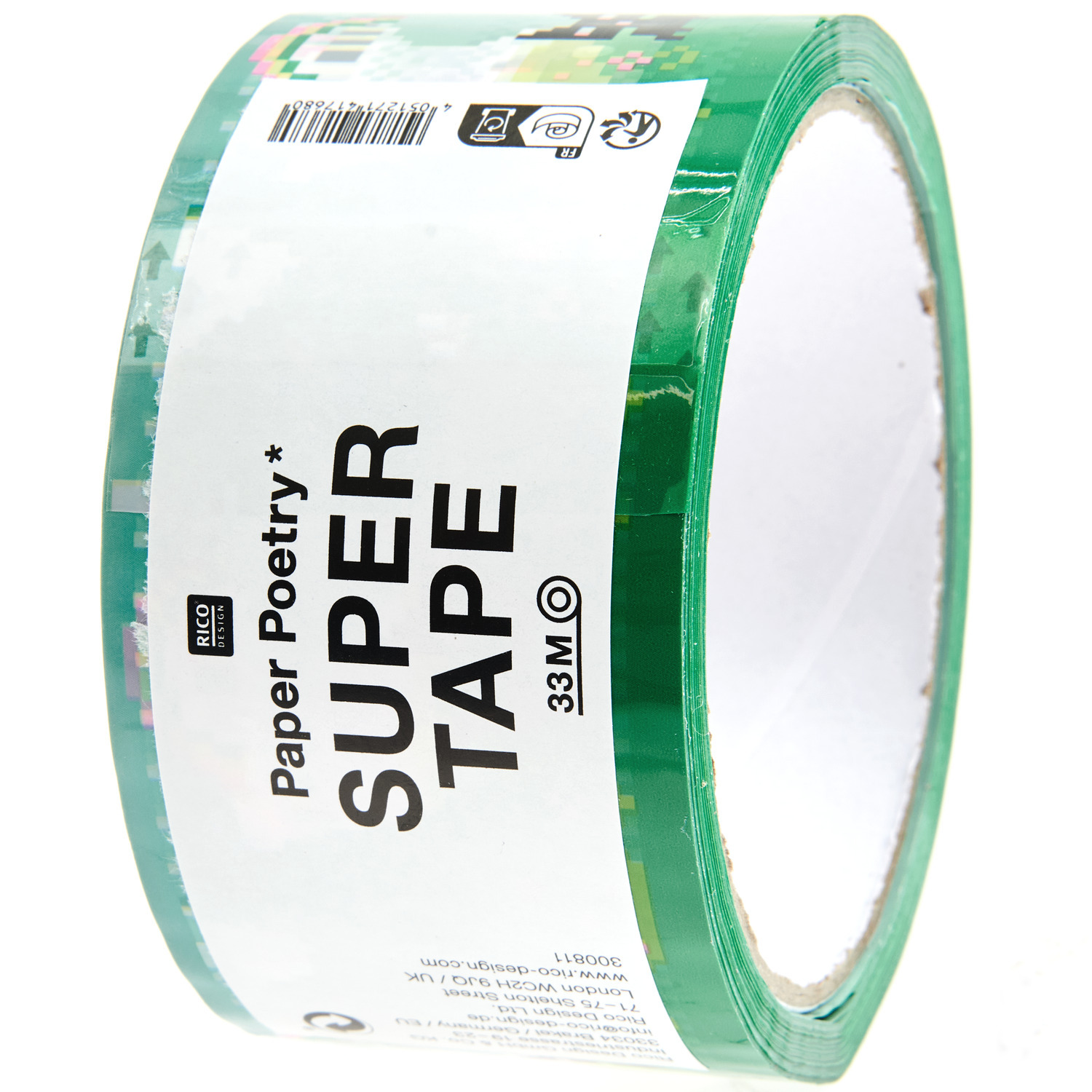 Paper Poetry Paketklebeband Pixel grün  5cmx32m von Rico Design
