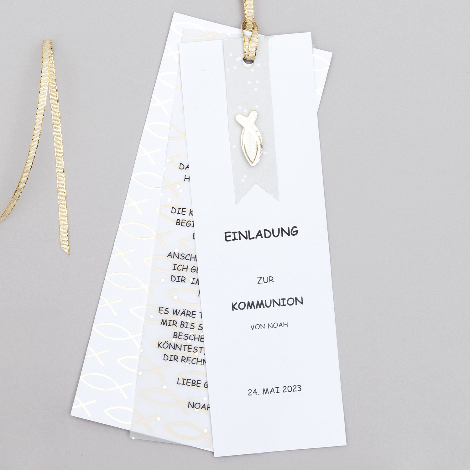 Bastelanleitung Einladung zur Kommunion und Konfirmation von Rico Design