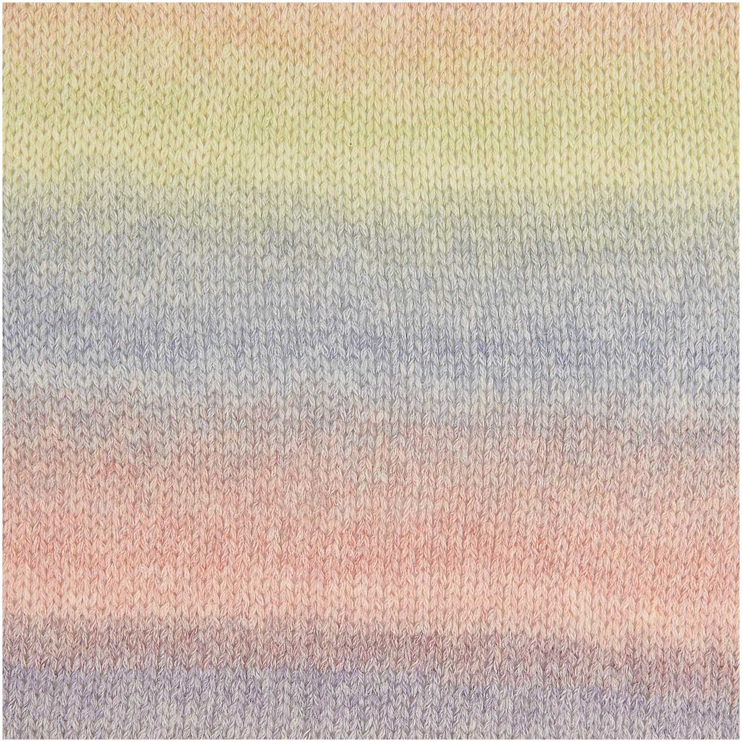 Fashion Cotton Light & Long dk von Rico Design, Ethno. Weiches Garn mit sanften Farbverläufen in Pastelltönen. Ideal für leichte Strickprojekte.