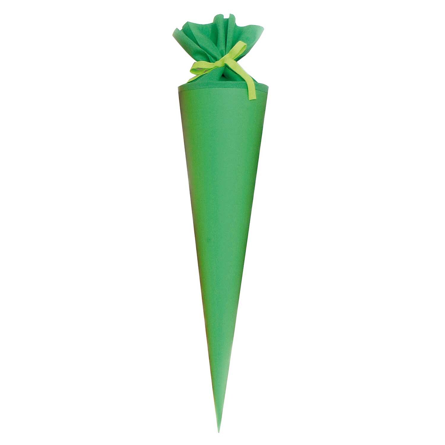 Schultüte mit Filzverschluss in leuchtendem Grün, 35cm, von goldbuch, ideal für den Schulanfang.
