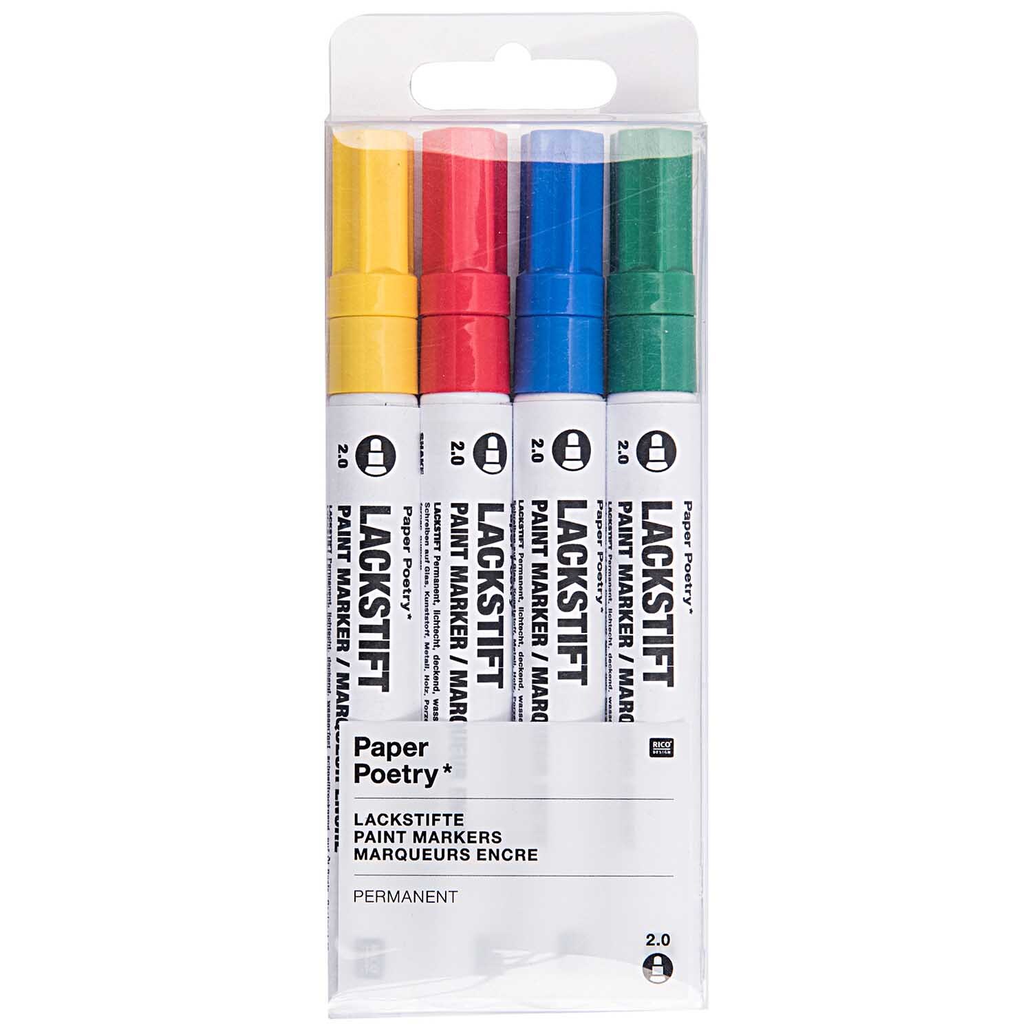 Paper Poetry Lackmarkerset mehrfarbig 2,0mm von Rico Design
